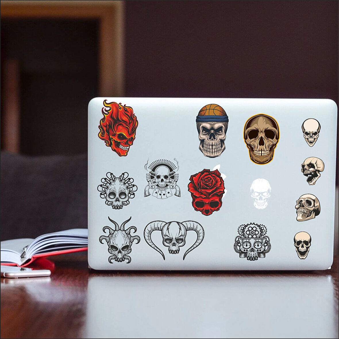 İskelet Sticker Set-7 13 Parça Telefon, Tablet, Defter, Laptop Sticker