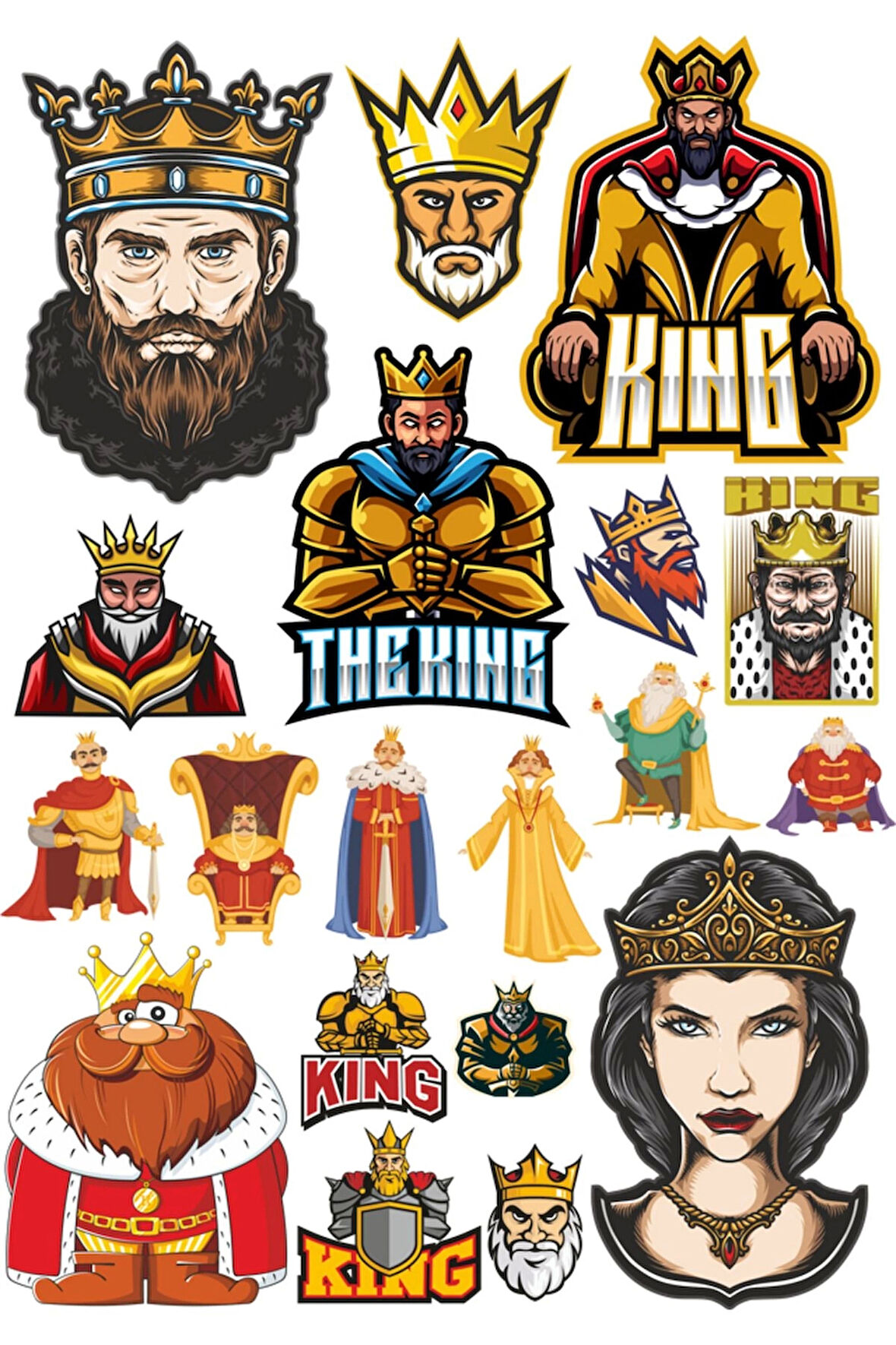 Kral Sticker Set-1 17 Parça Telefon, Tablet, Defter, Laptop Sticker