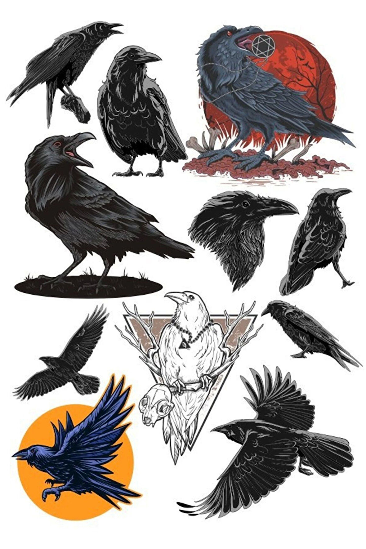 Karga Sticker Set-1 11 Parça Telefon, Tablet, Defter, Laptop Sticker