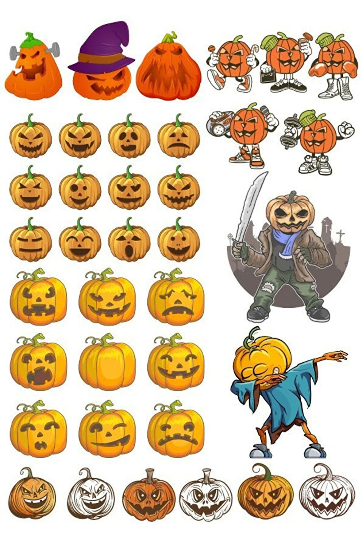 happy halloween Sticker Set-3 20 Parça Telefon, Tablet, Defter, Laptop Sticker