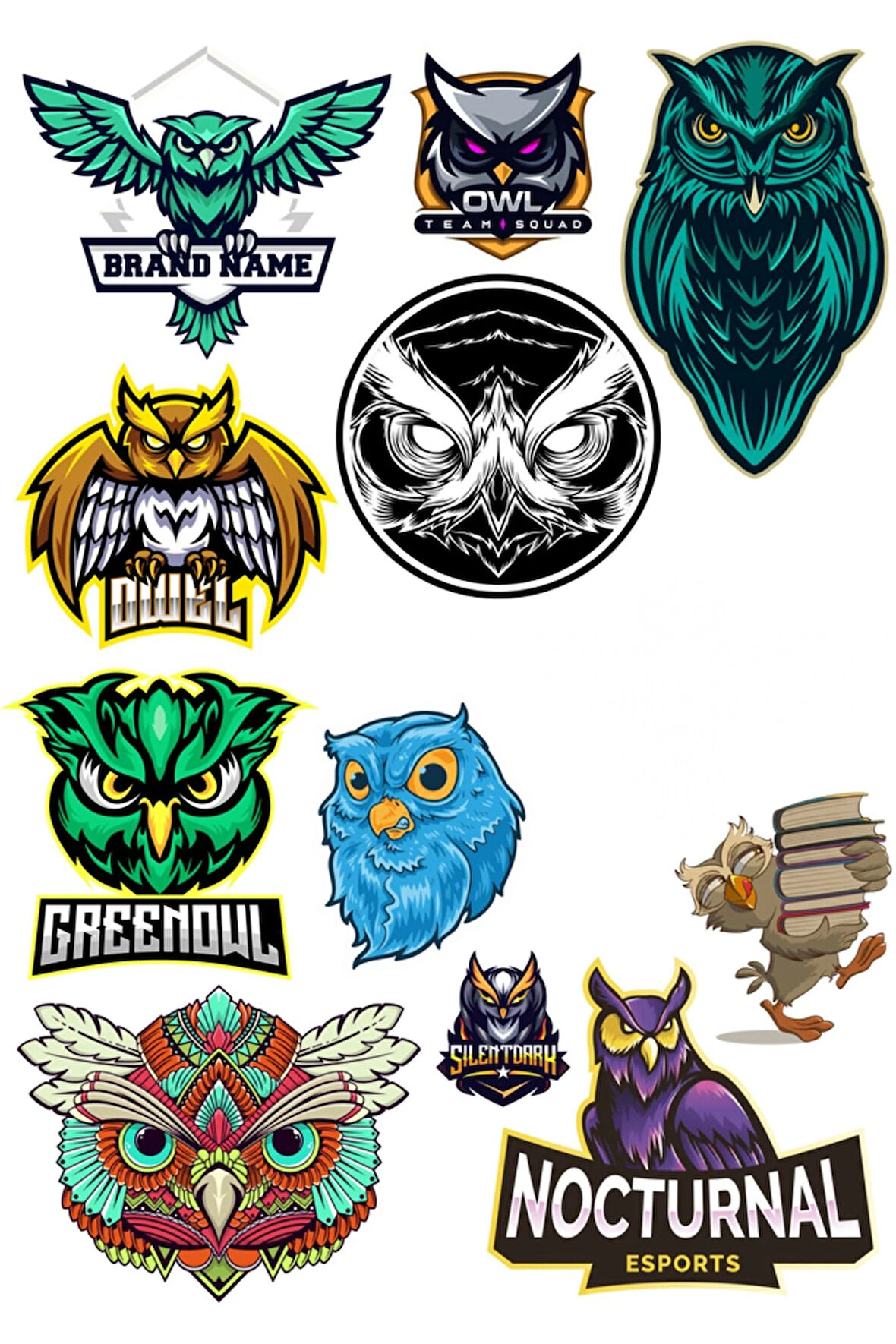 Baykuş Sitcker Setr-1 12 Parça Telefon, Tablet, Defter, Laptop Sticker