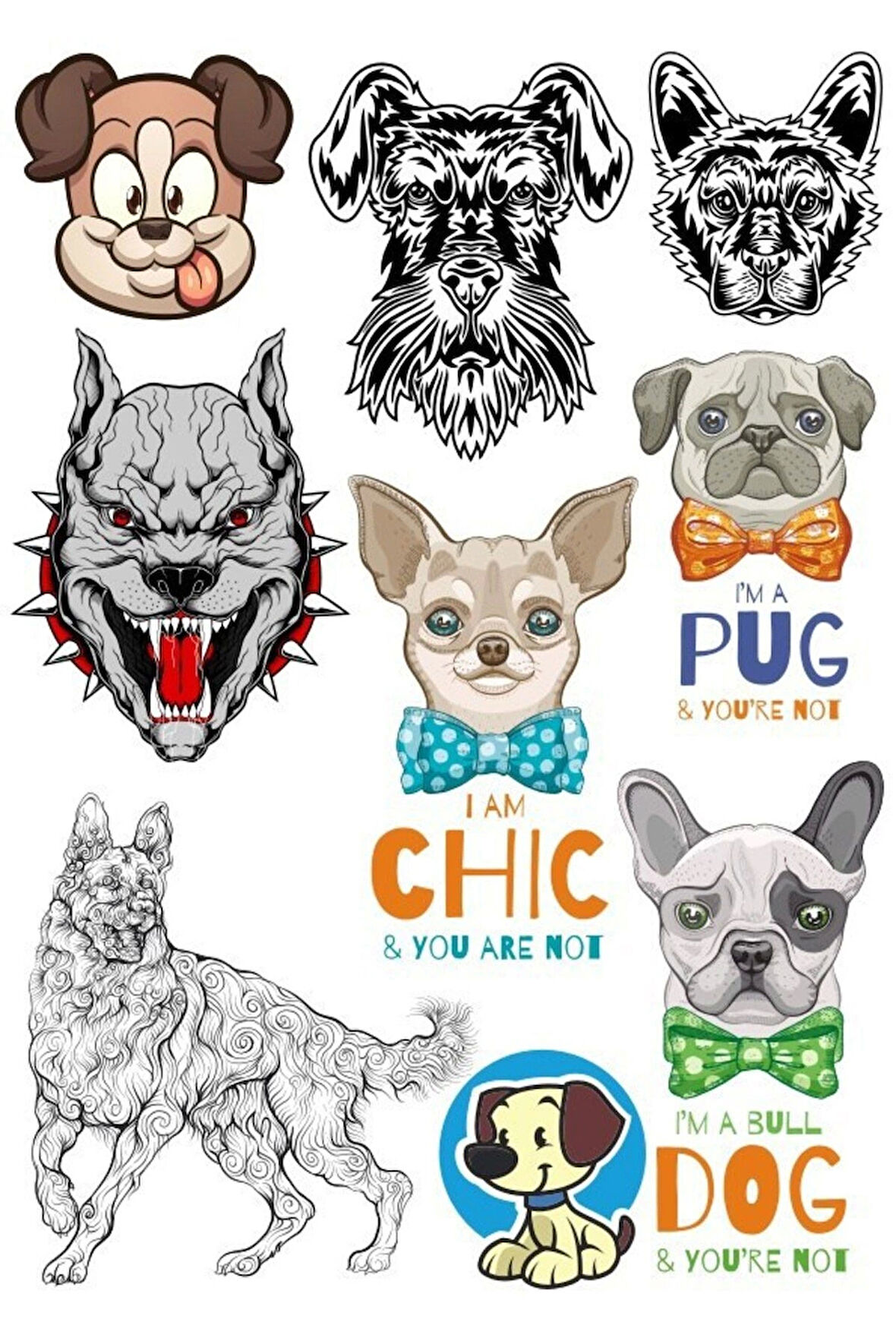Köpek Pitbull Sticke Set-1 9 Parça Telefon, Tablet, Defter, Laptop Sticker