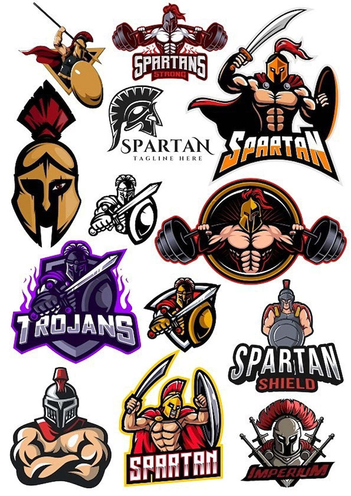 Spartan Savaşçı Sticker Set-1 13 Parça Telefon, Tablet, Defter, Laptop Sticker
