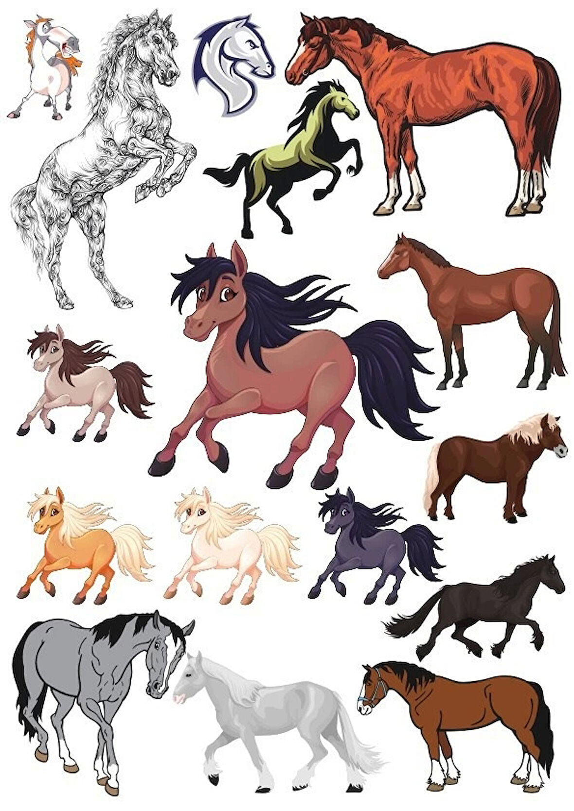 At Sticker Set-1 13 Parça Telefon, Tablet, Defter, Laptop Sticker