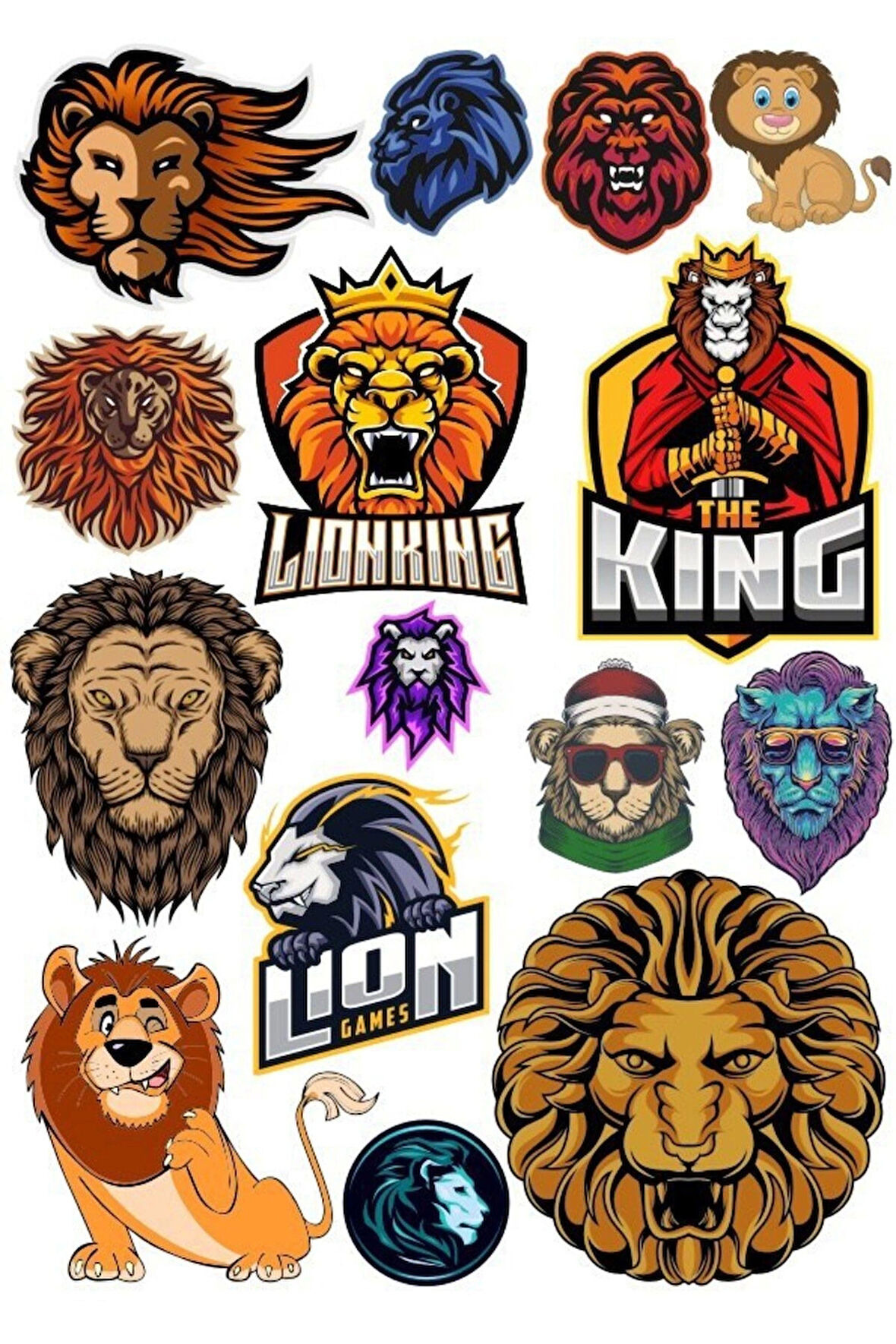 Aslan Kral Sticker Set 11 Parça Telefon, Tablet, Defter, Laptop Sticker