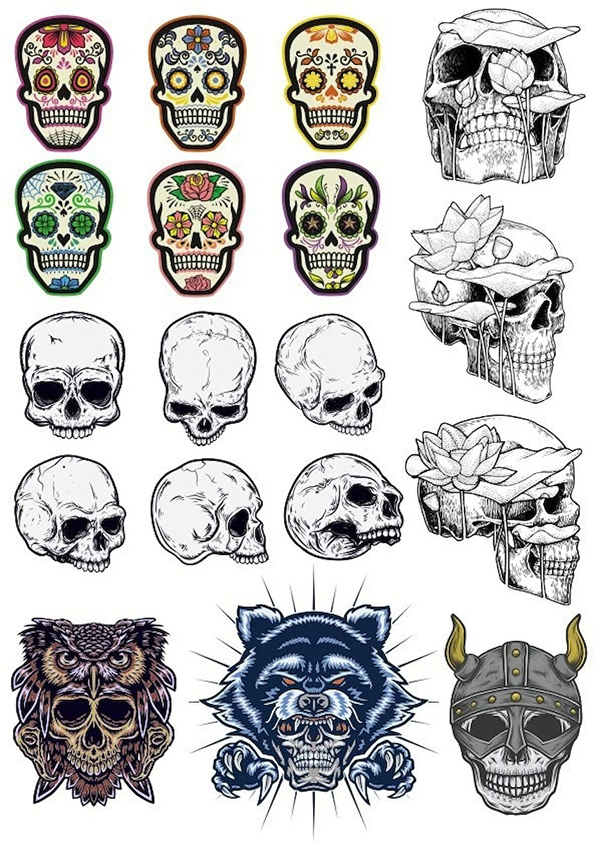 İskelet Sticker Set-5 18 Parça Telefon, Tablet, Defter, Laptop Sticker