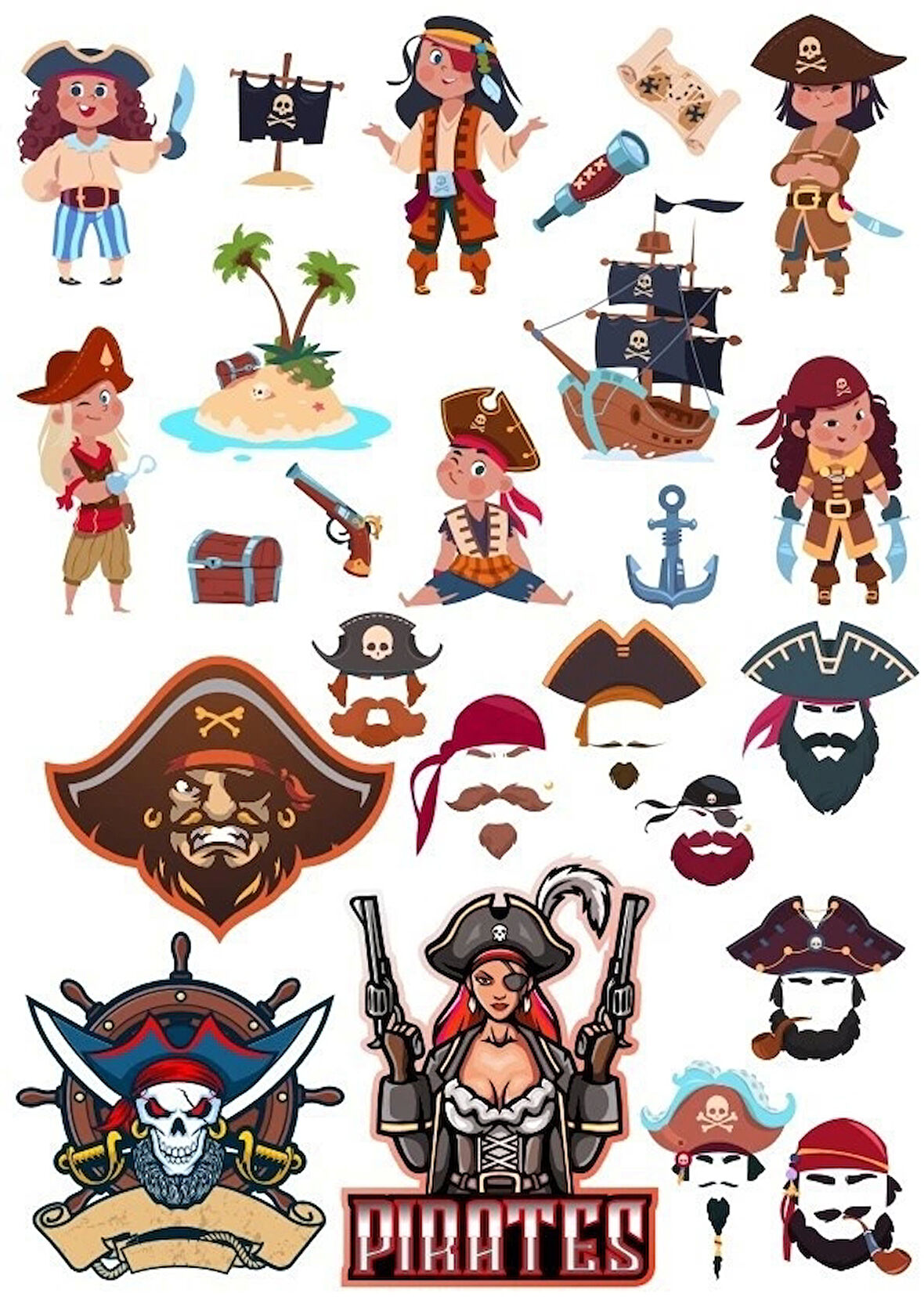 Korsanlar Sticker Set 15 Parça Telefon, Tablet, Defter, Laptop Sticker