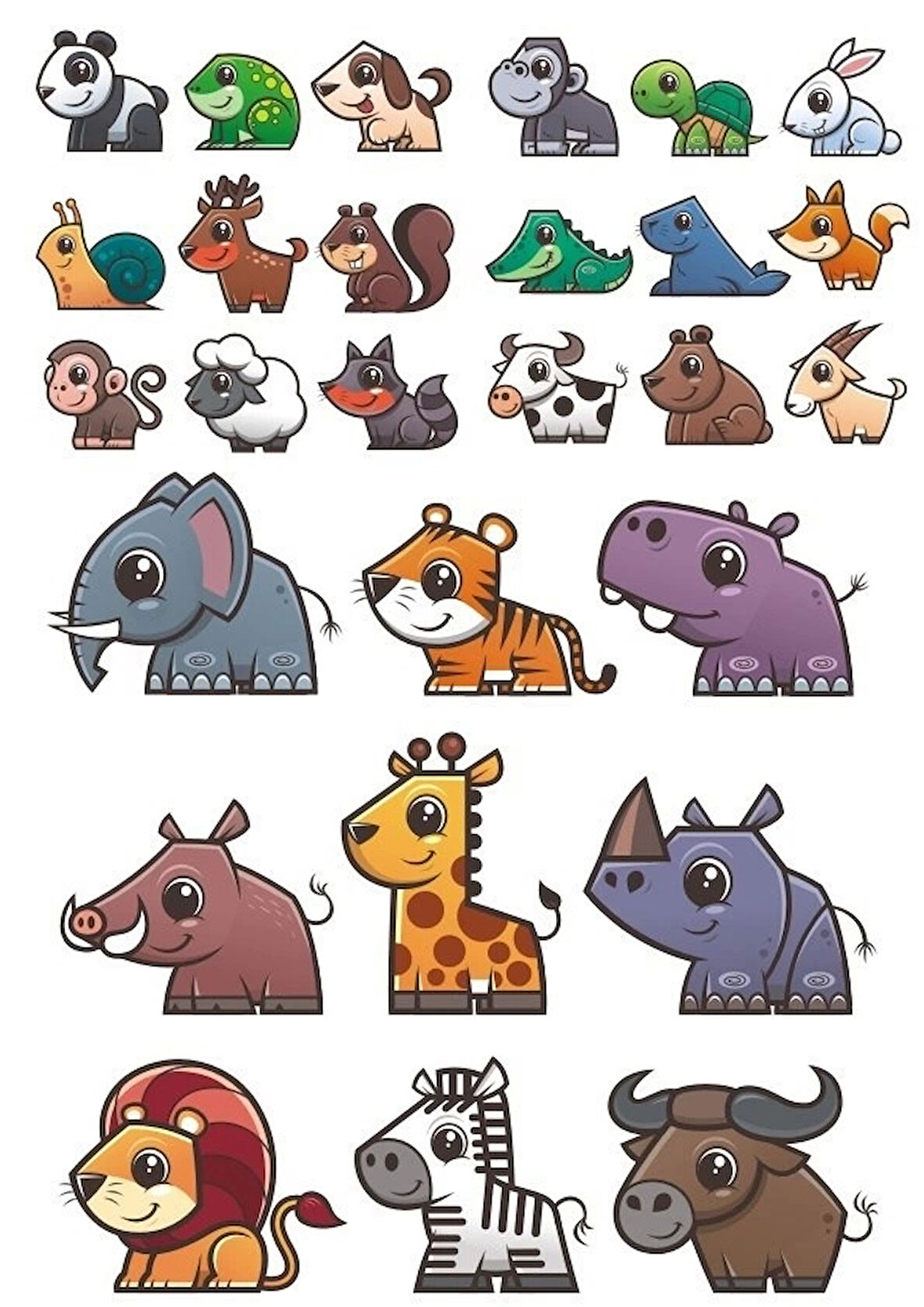 Sevimli Hayvanlar Sticker Set-2 27 Parça Telefon, Tablet, Defter, Laptop Sticker