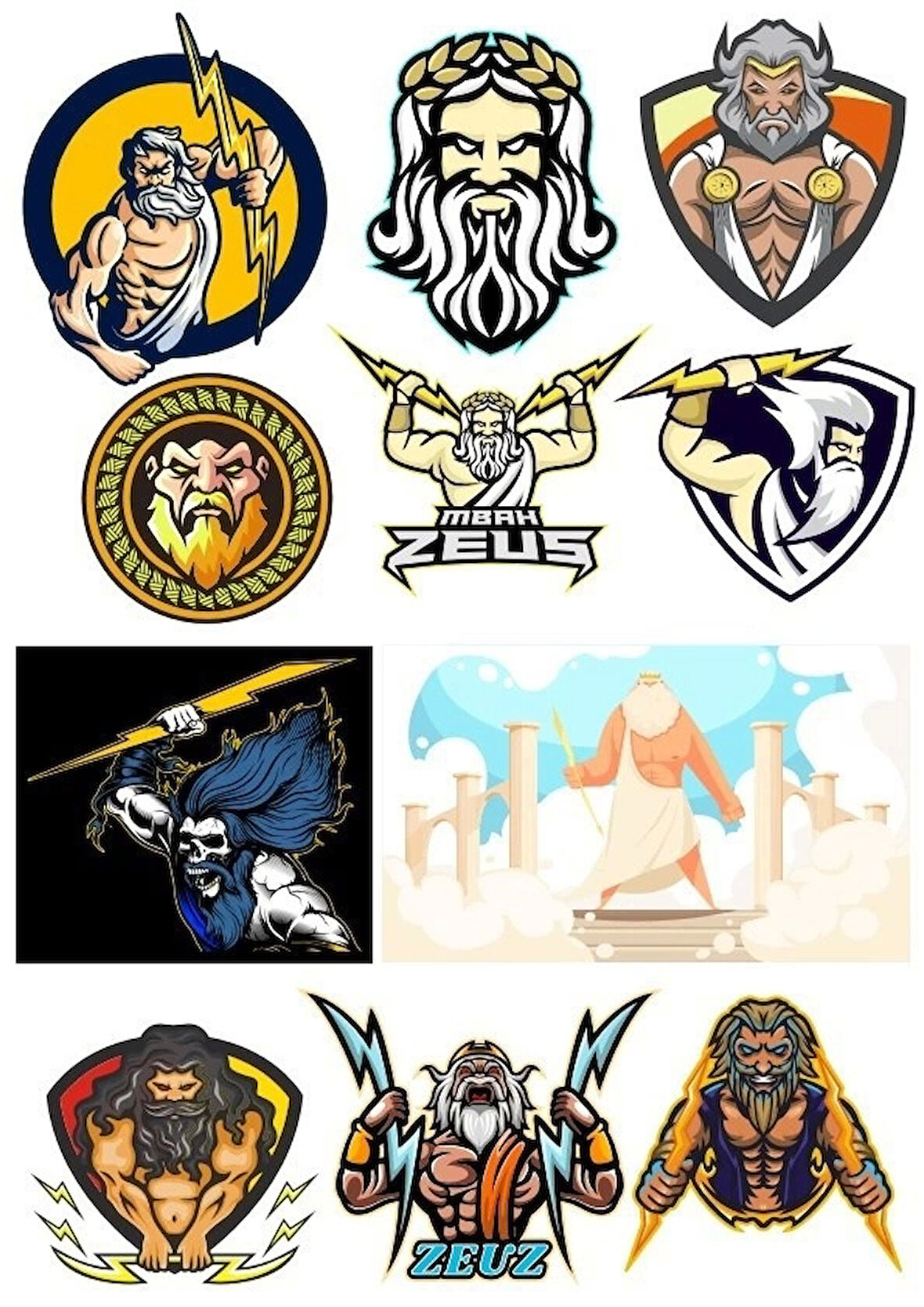 Zeus Sticker Set-1 11 Parça Telefon, Tablet, Defter, Laptop Sticker