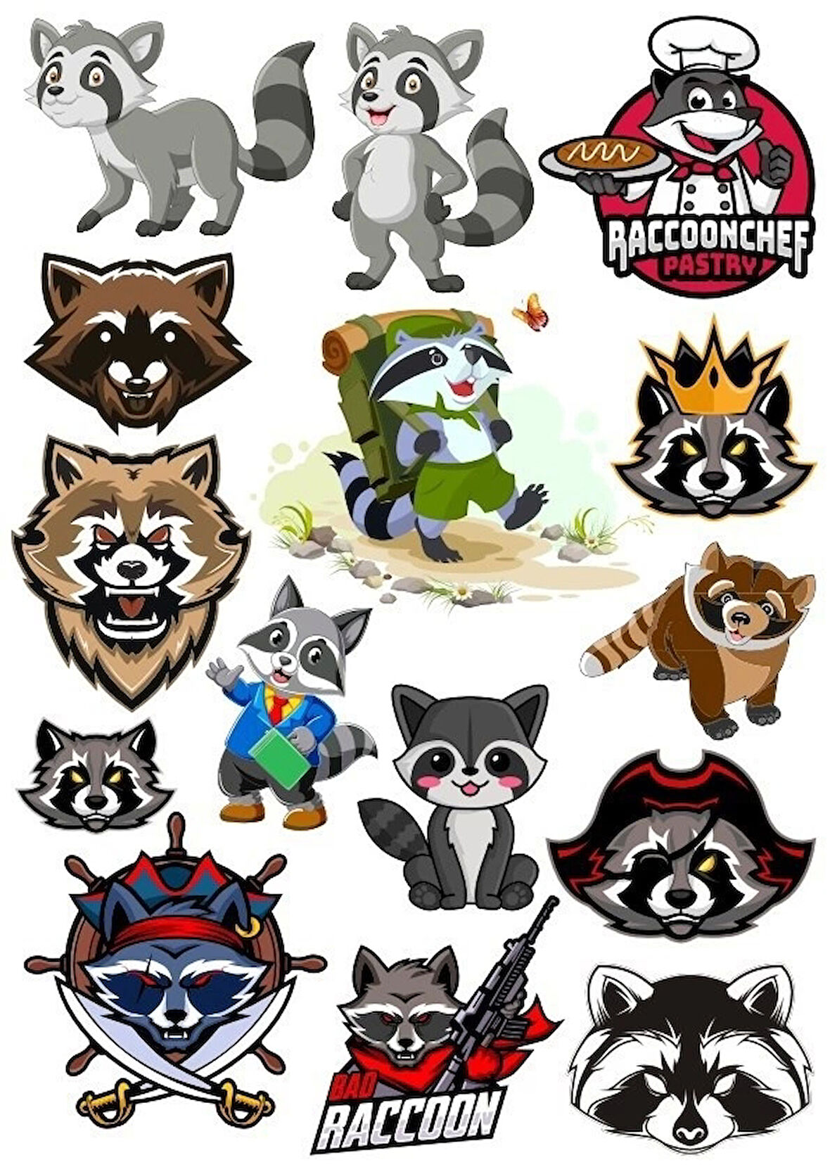 Racun Sticker Set-2 15 Parça Telefon, Tablet, Defter, Laptop Sticker