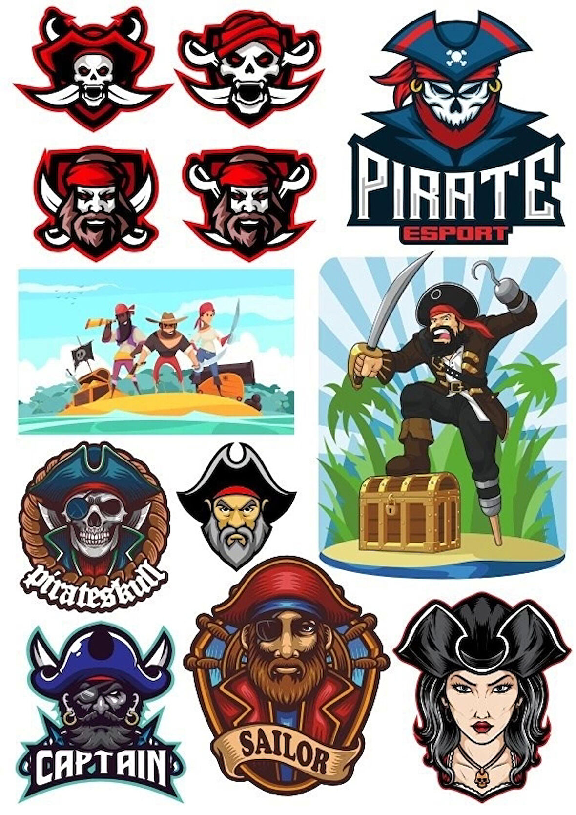 Korsanlar Sticker Set-1 13 Parça Telefon, Tablet, Defter, Laptop Sticker