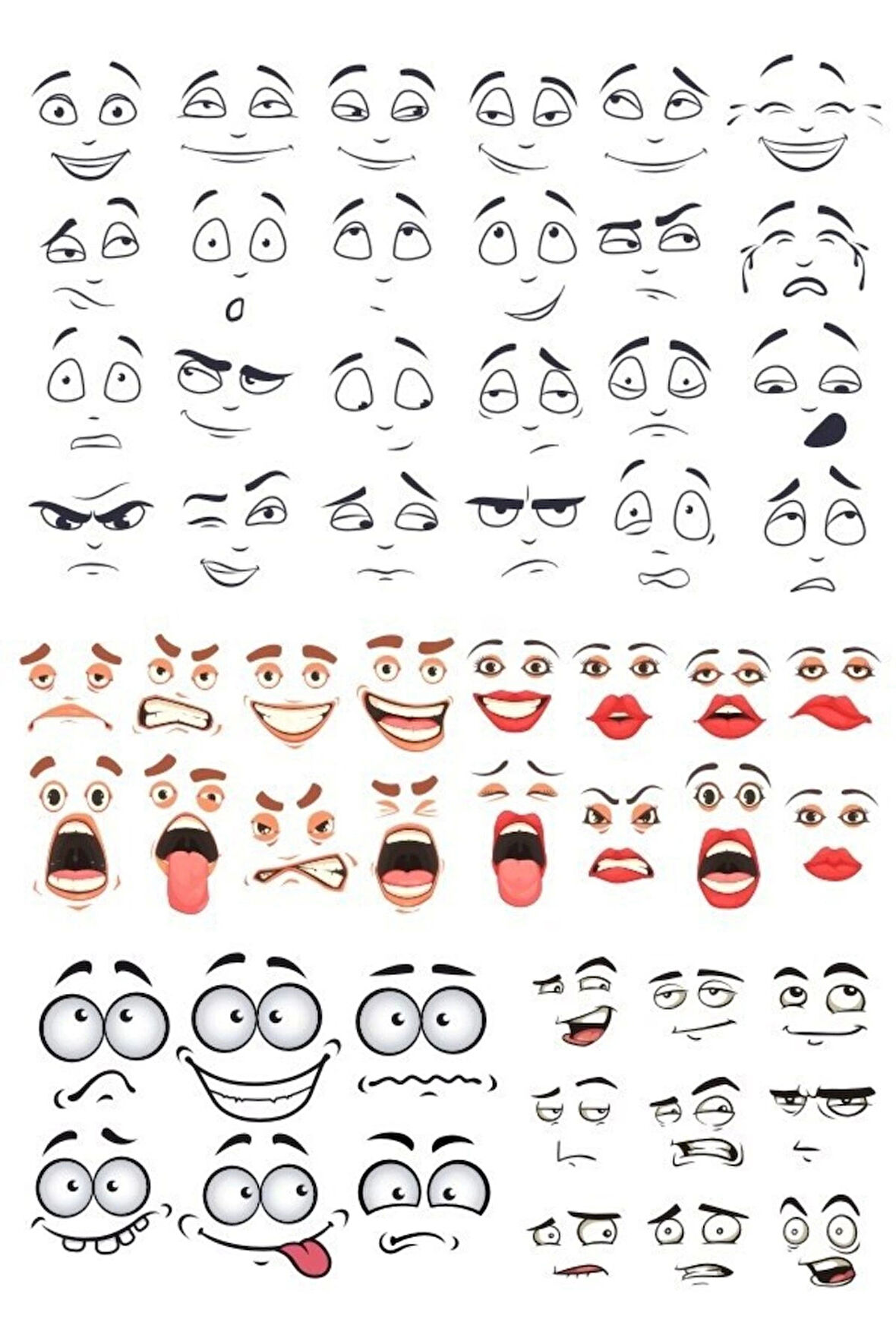 Yüz İfadeleri Sticker Set 50 Parça Telefon, Tablet, Defter, Laptop Sticker