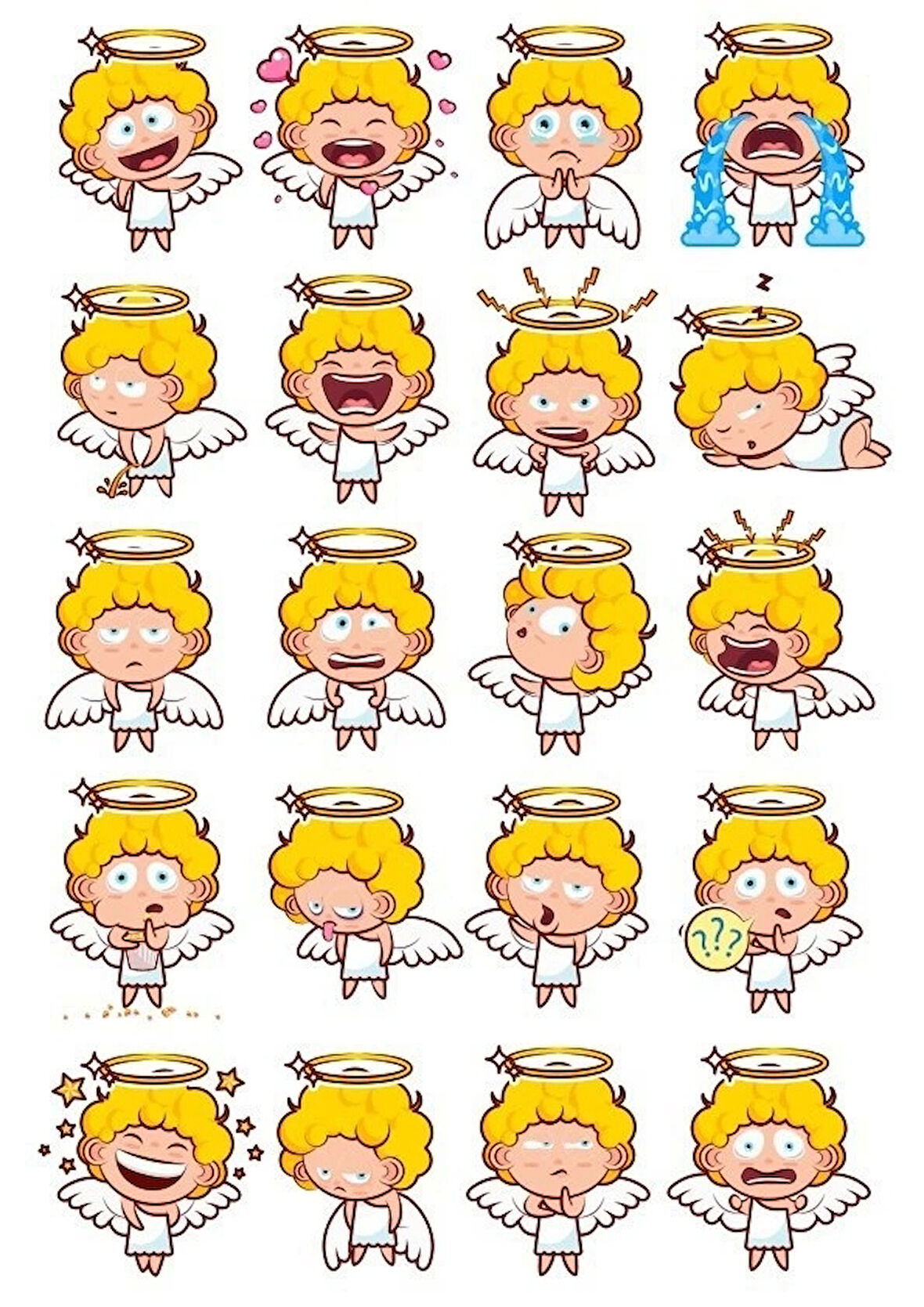 Melek Çocuk Sticker Set 20 Parça Telefon, Tablet, Defter, Laptop Sticker