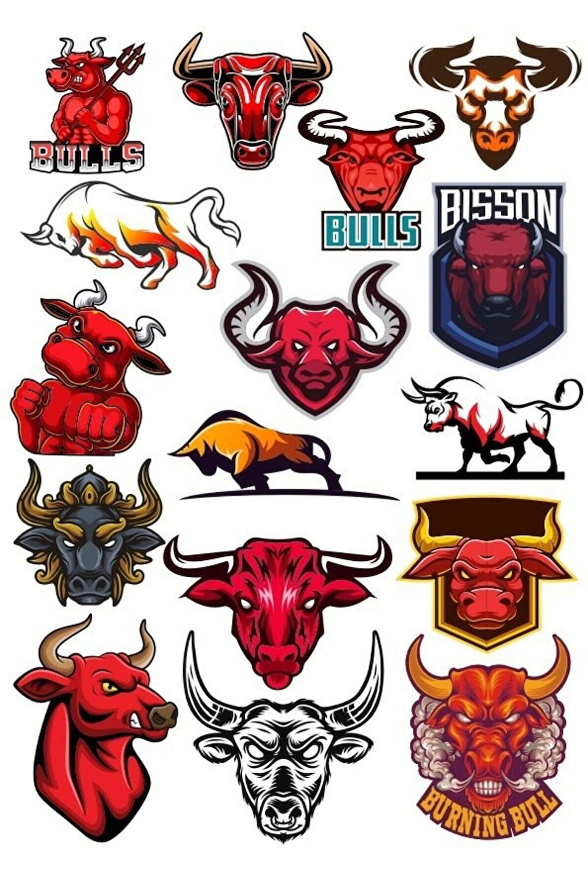 Boğa Sticker Set-6 13 Parça Telefon, Tablet, Defter, Laptop Sticker