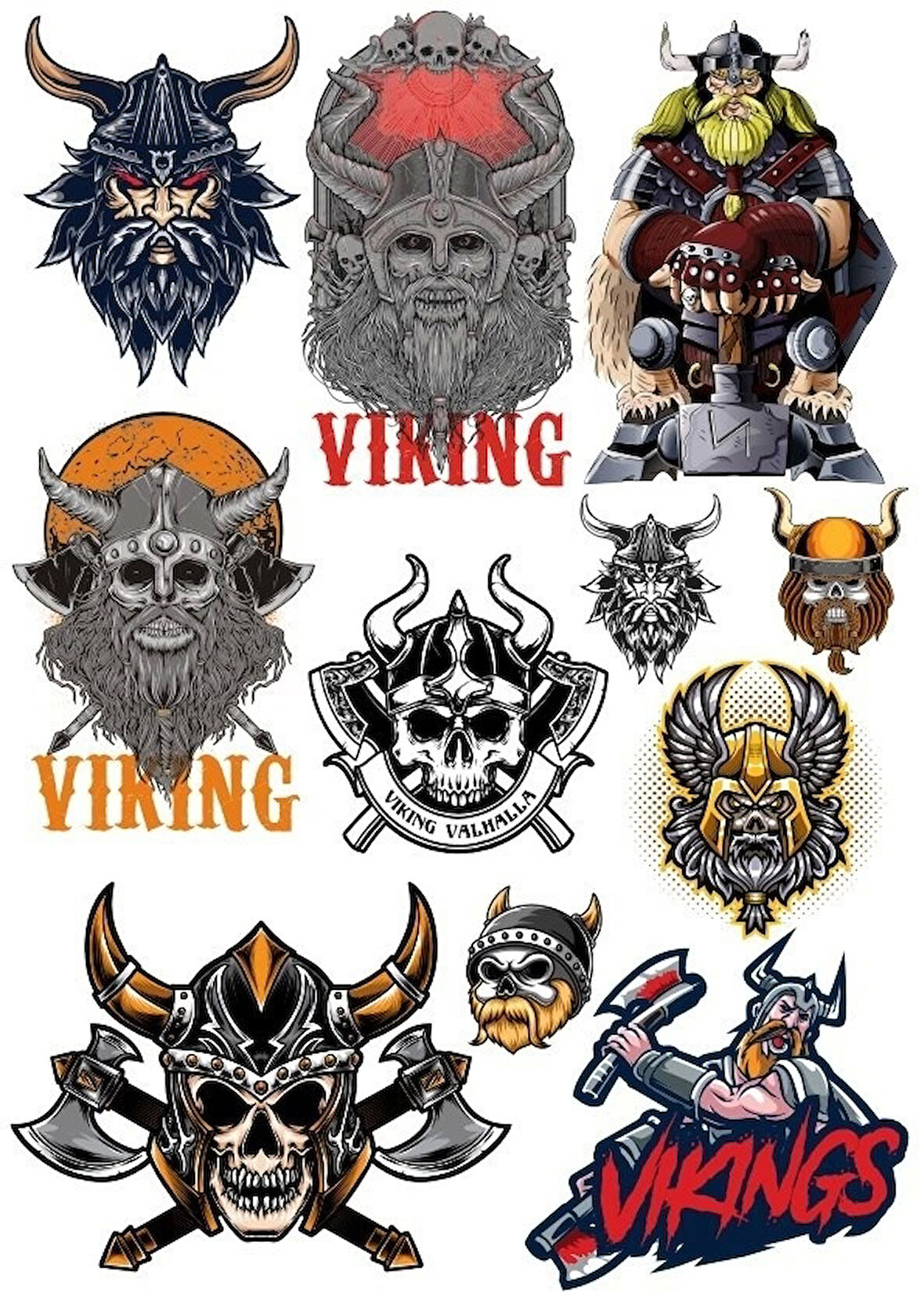 Kuru Kafa Vikings Sticker Set 11 Parça Telefon, Tablet, Defter, Laptop Sticker