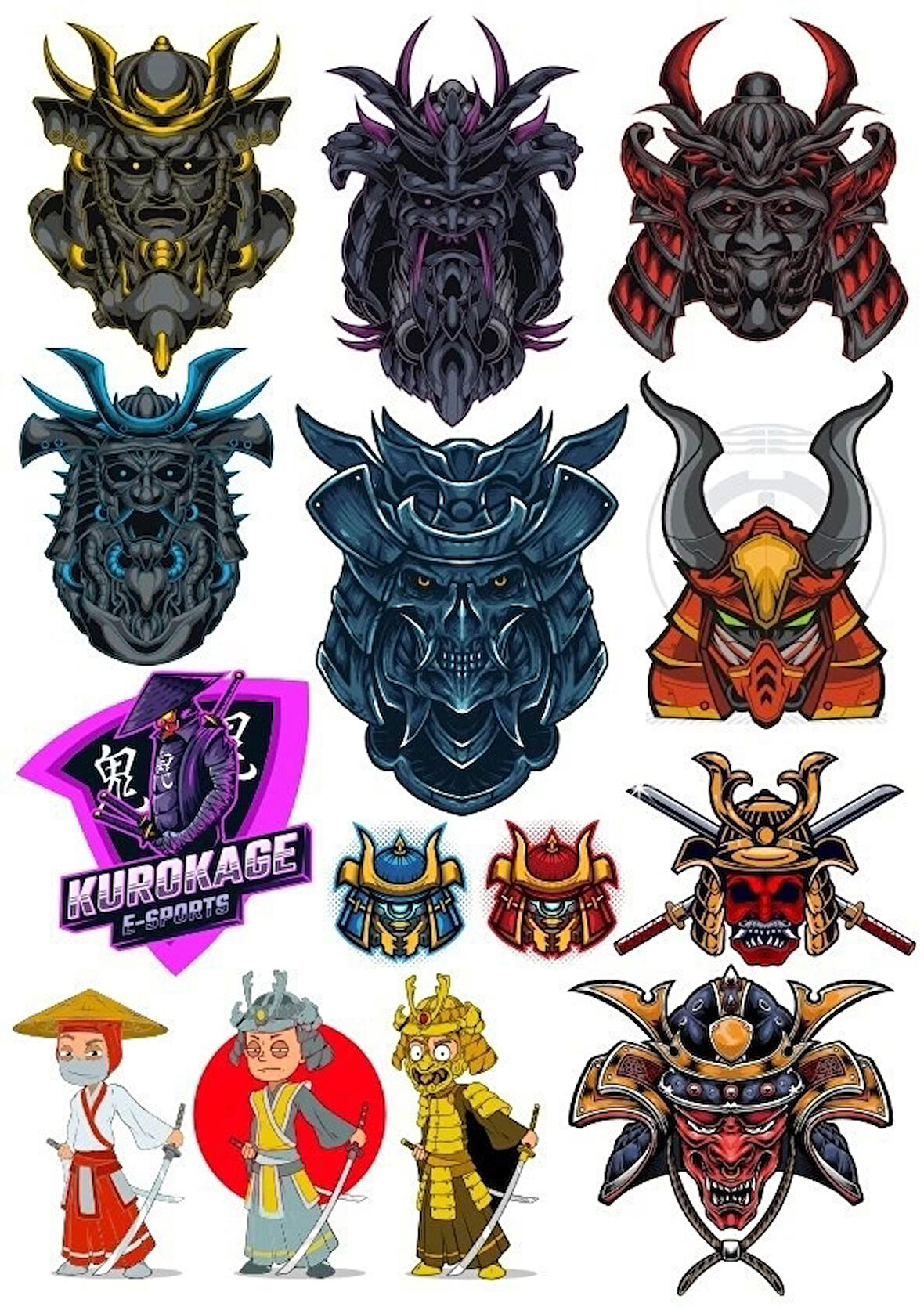 Samui Sticker Set-5 14 Parça Telefon, Tablet, Defter, Laptop Sticker