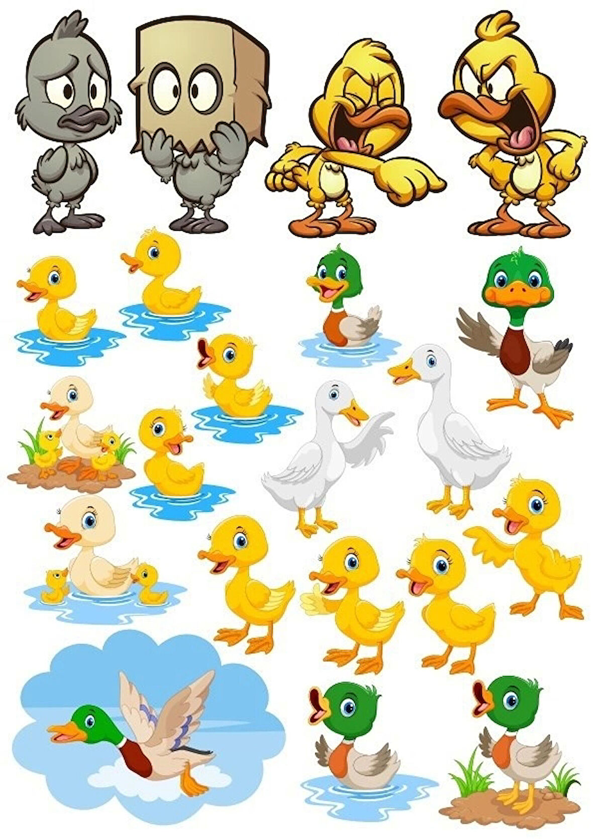 Ördek Temalı Sticker Set-2 18 Parça Telefon, Tablet, Defter, Laptop Sticker