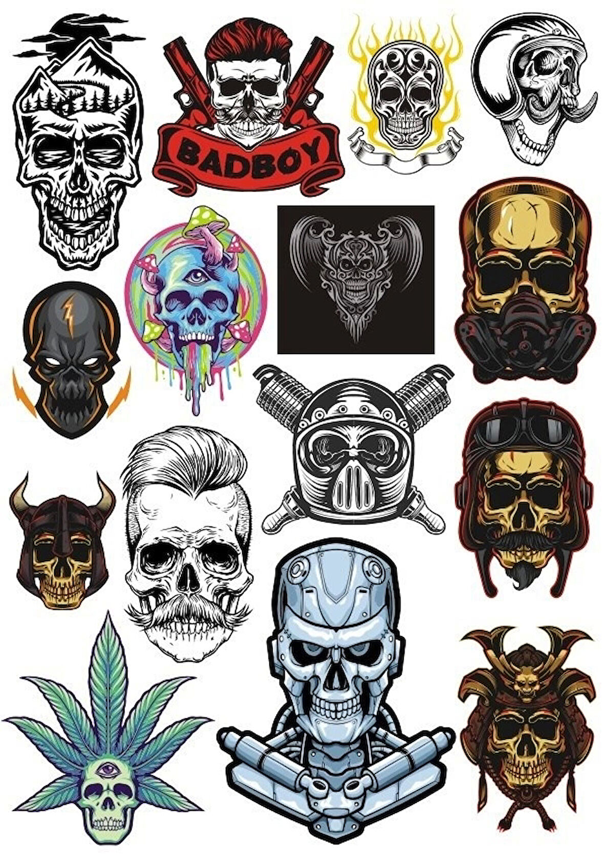 Gergedan Stciker Set-4 15 Parça Telefon, Tablet, Defter, Laptop Sticker