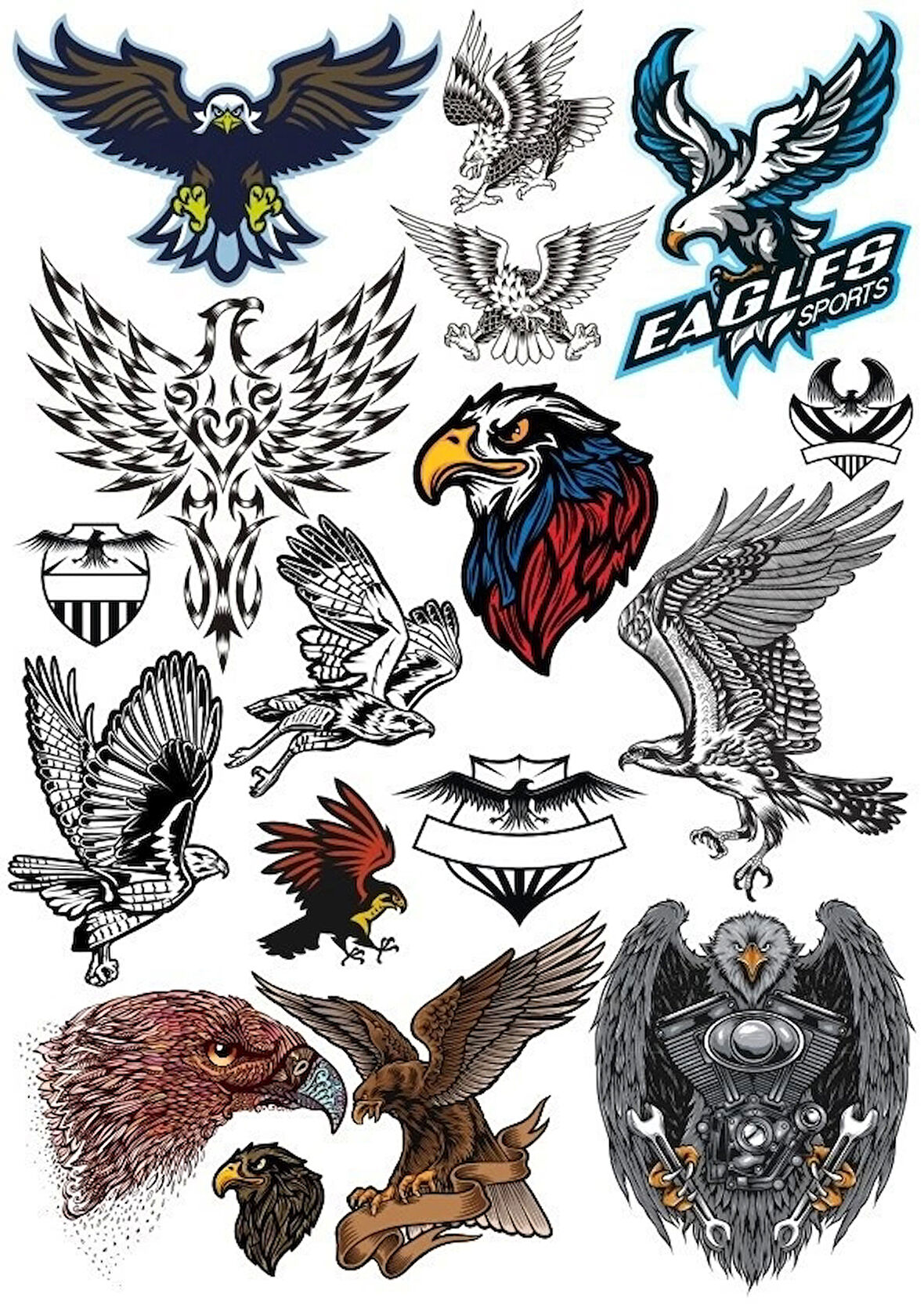 Kartal Eagle Sticker Set-10 15 Parça Telefon, Tablet, Defter, Laptop Sticker