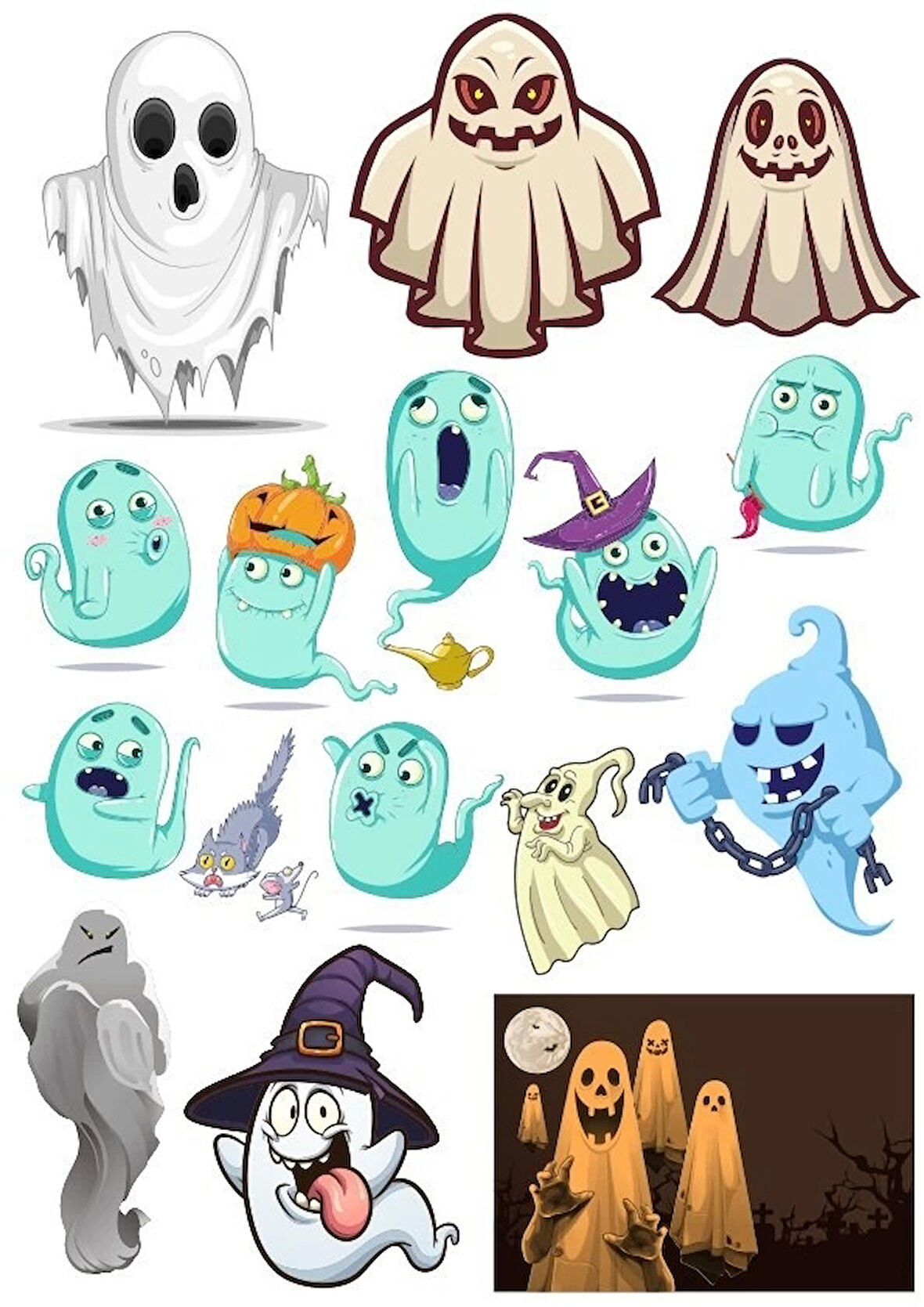 Hayalet Sticker Set-2 17 Parça Telefon, Tablet, Defter, Laptop Sticker