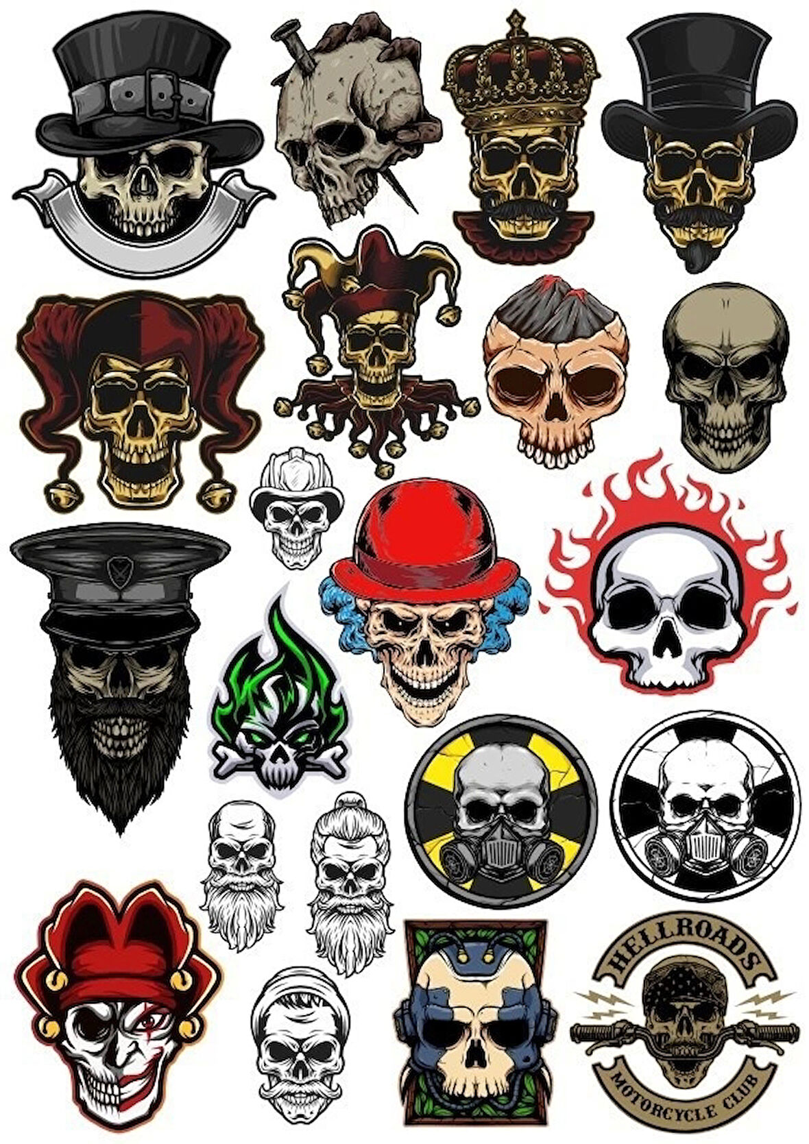 İskelet Sticker Set-12 13 Parça Telefon, Tablet, Defter, Laptop Sticker