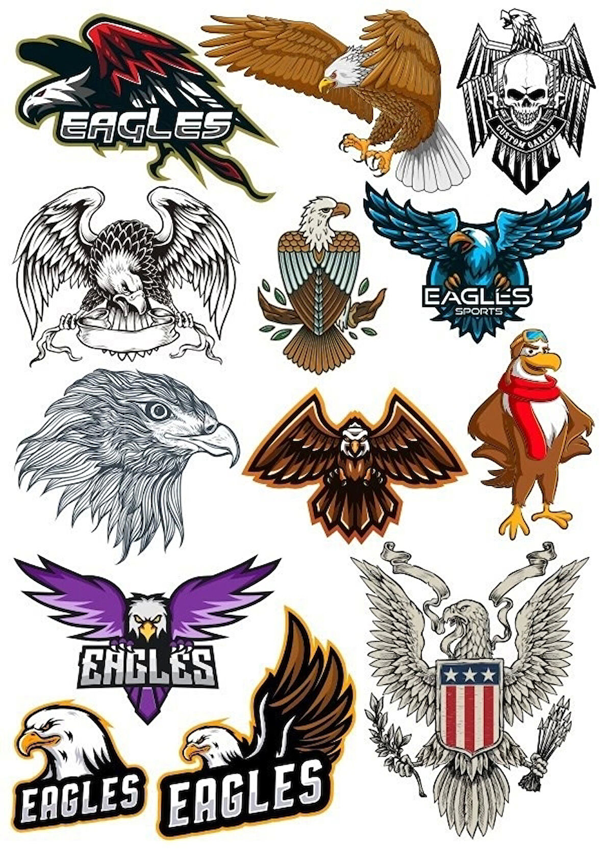 Kartal Eagle Sticker Set-12 15 Parça Telefon, Tablet, Defter, Laptop Sticker