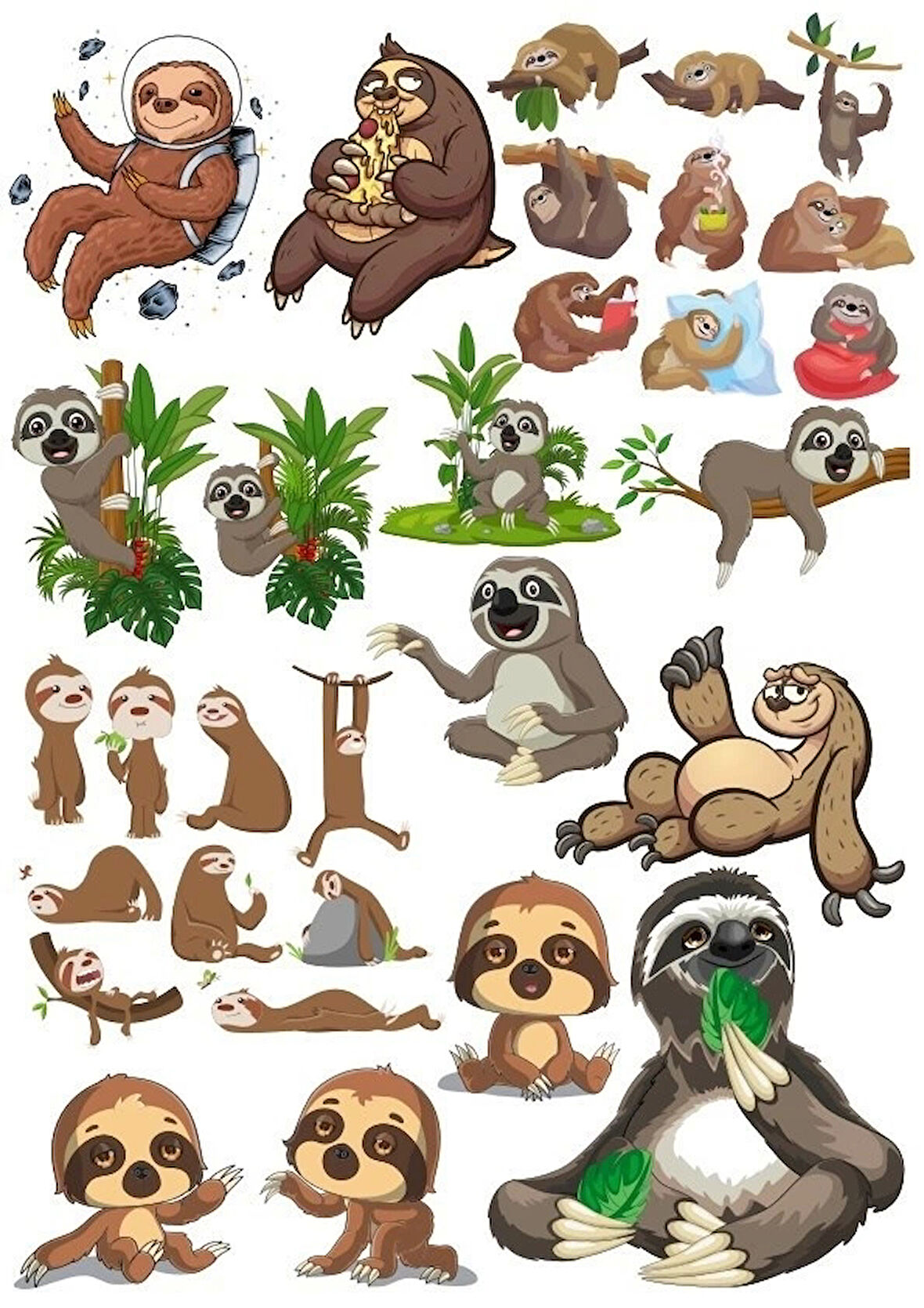 Tembel Hayvan Stciker Set 25 Parça Telefon, Tablet, Defter, Laptop Sticker