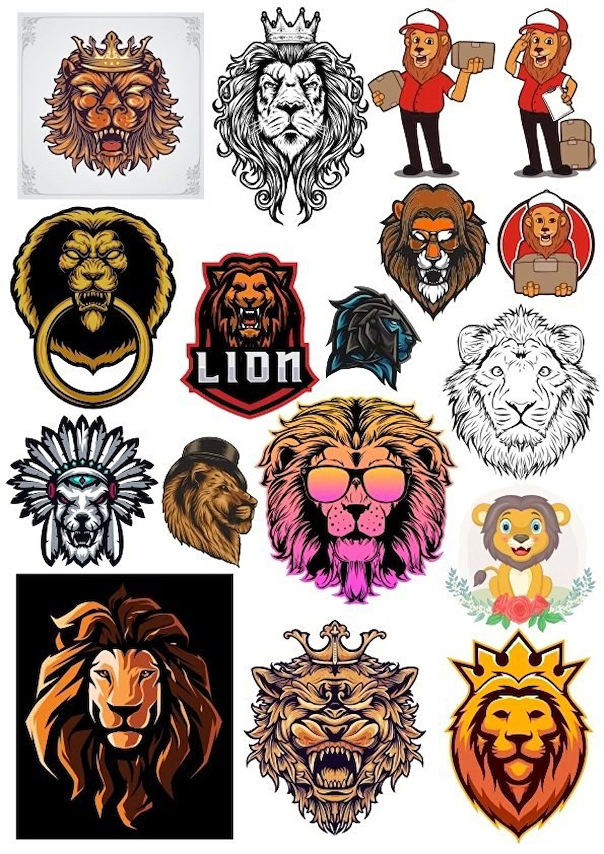 Aslan Sticker Set-14 17 Parça Telefon, Tablet, Defter, Laptop Sticker