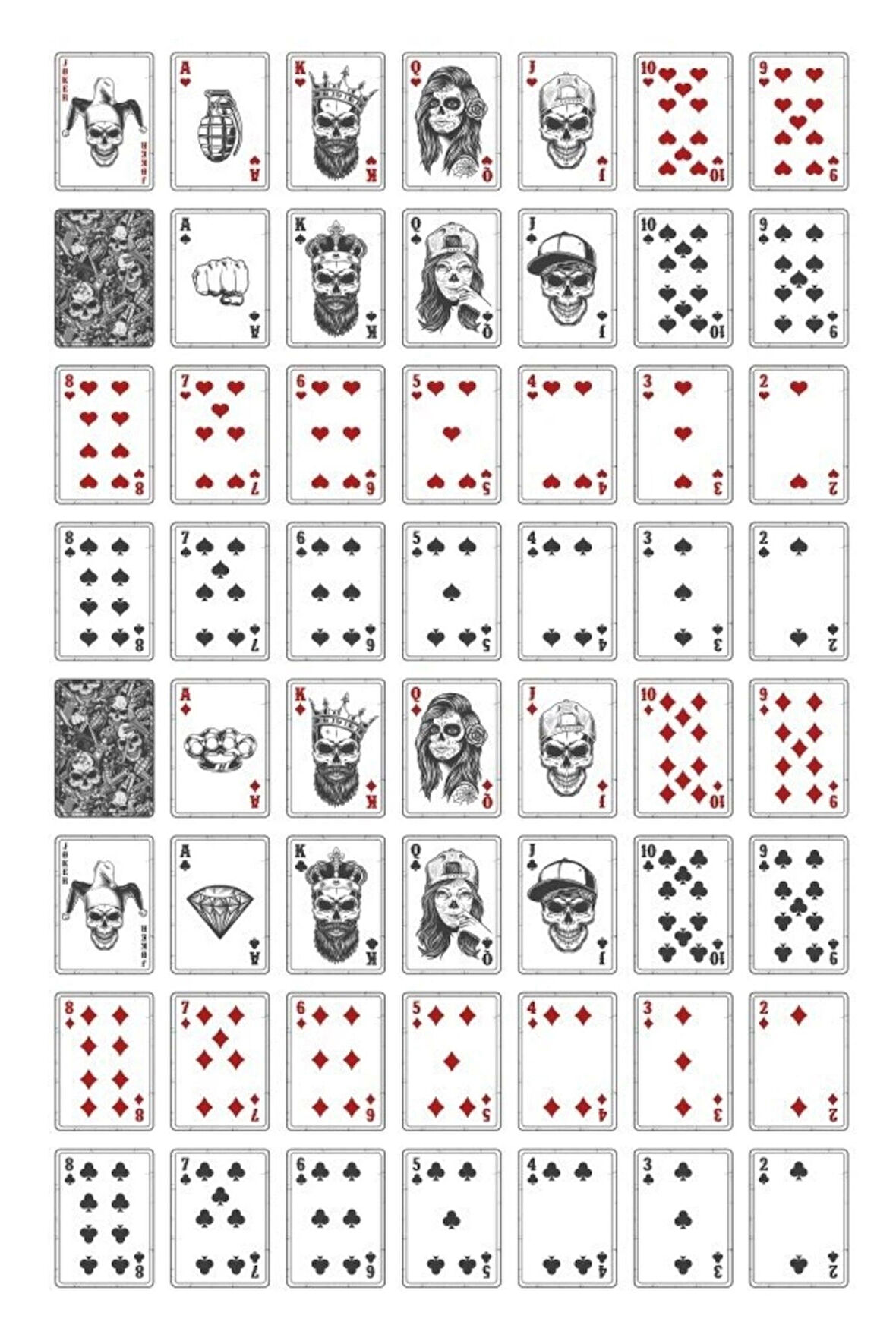 Poker Destesi Sticker Set 56 Parça Telefon, Tablet, Defter, Laptop Sticker