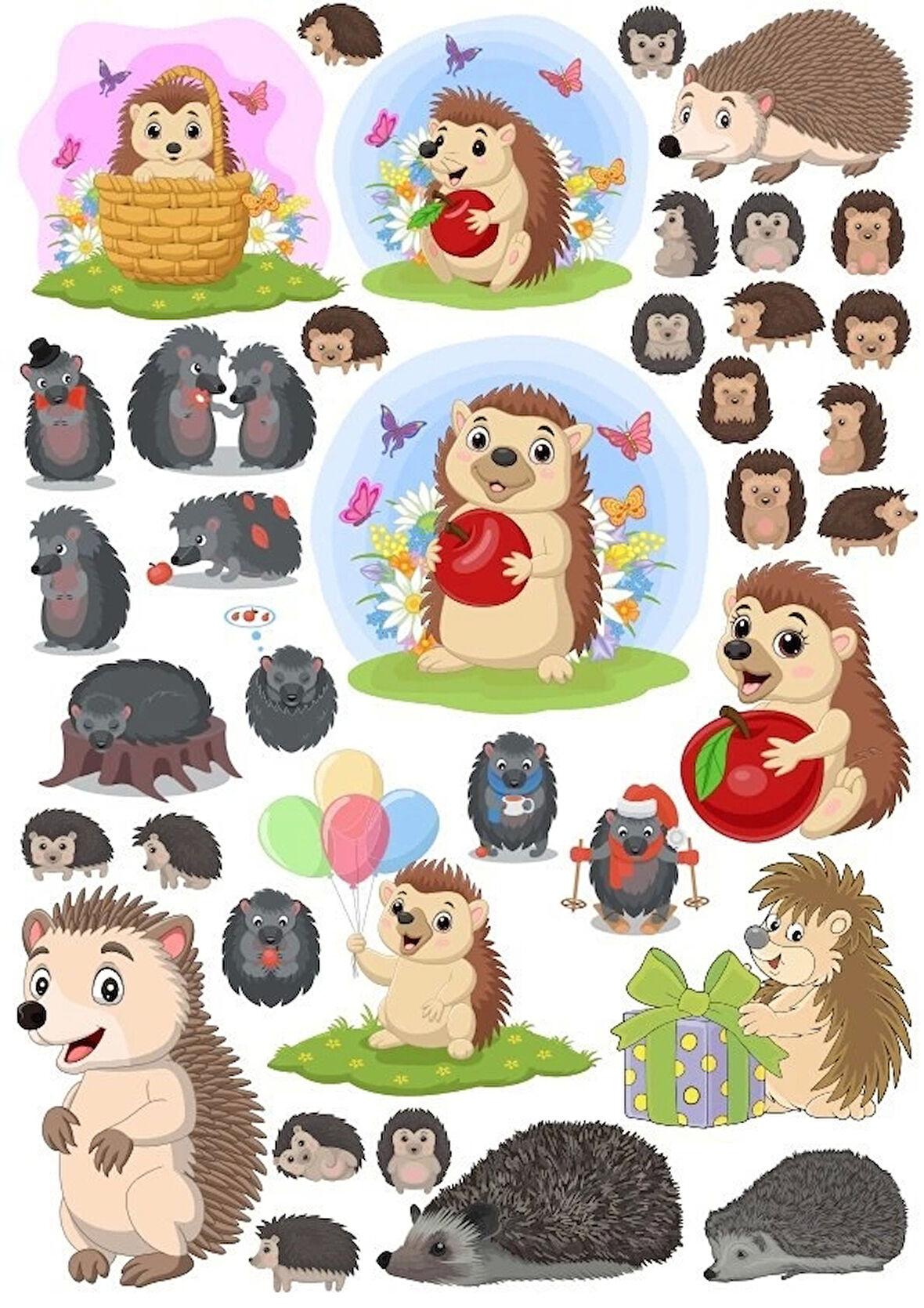 Kirpi Sticker Set 20 Parça Telefon, Tablet, Defter, Laptop Sticker