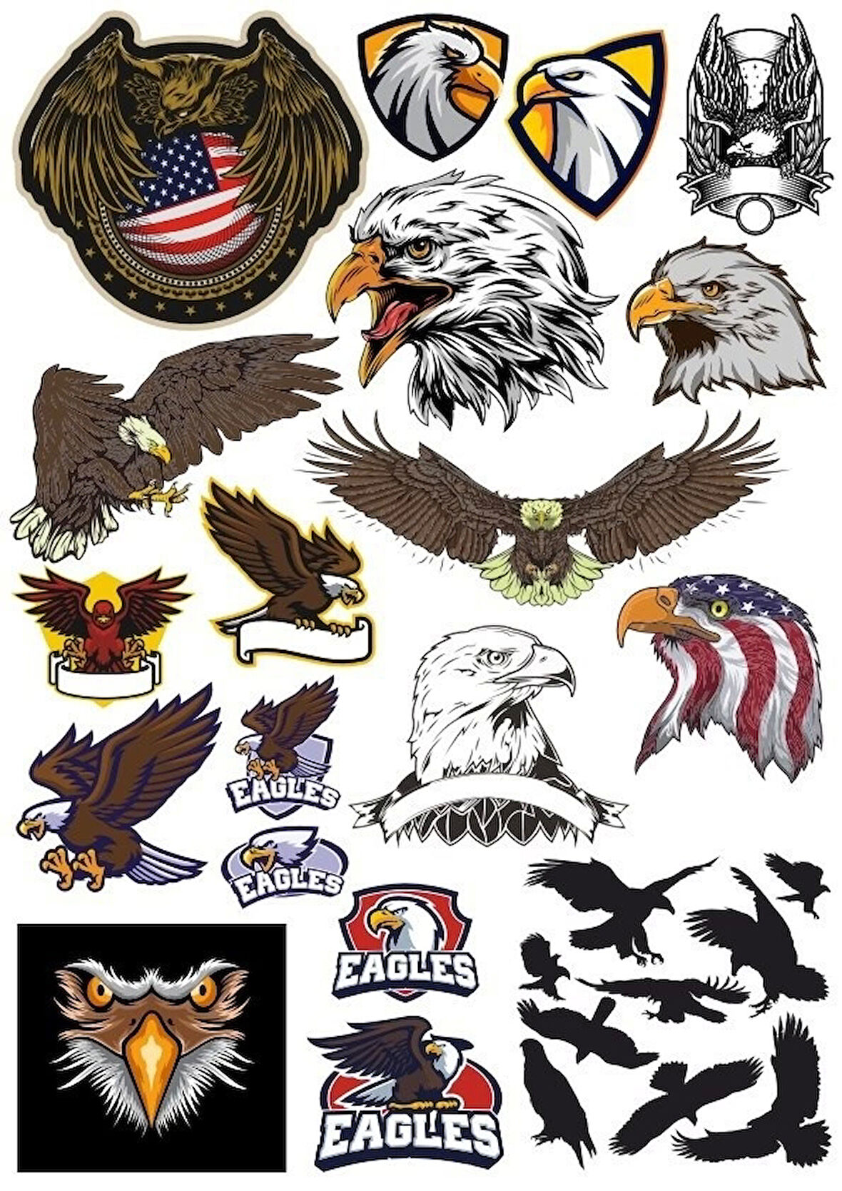 Kartal Eagle Sticker Set-17 17 Parça Telefon, Tablet, Defter, Laptop Sticker