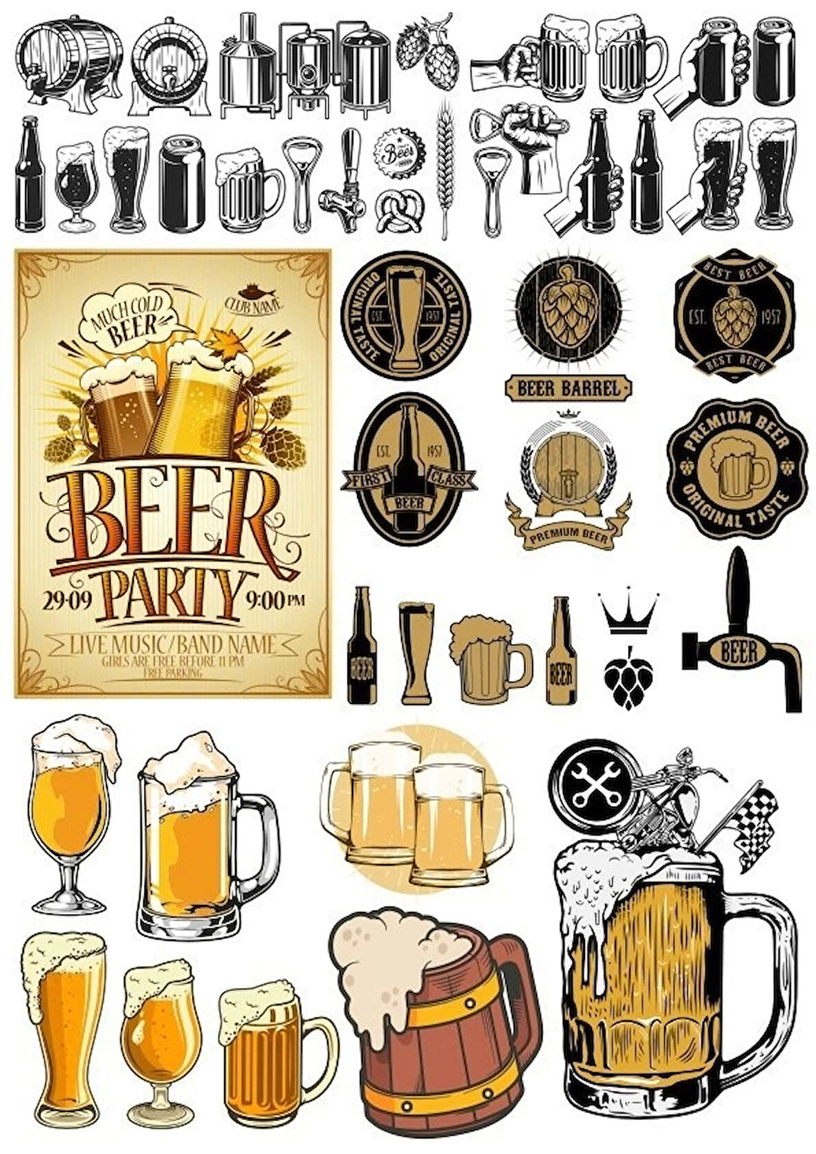 Beer Sticker Set 27 Parça Telefon, Tablet, Defter, Laptop Sticker