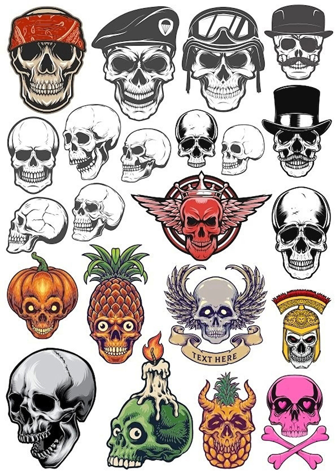 İskelet Sticker Set-13 25 Parça Telefon, Tablet, Defter, Laptop Sticker