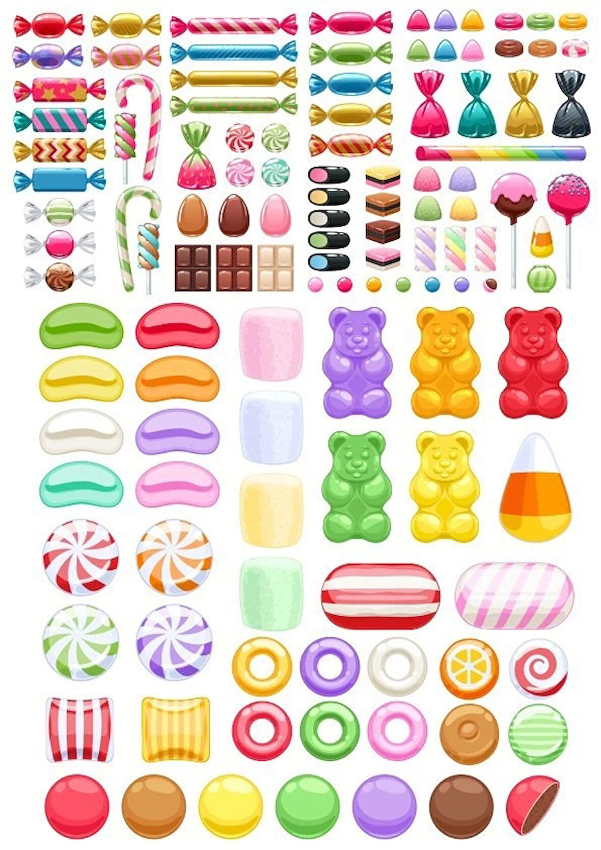 Şekerler Sticker Set 30 Parça Telefon, Tablet, Defter, Laptop Sticker