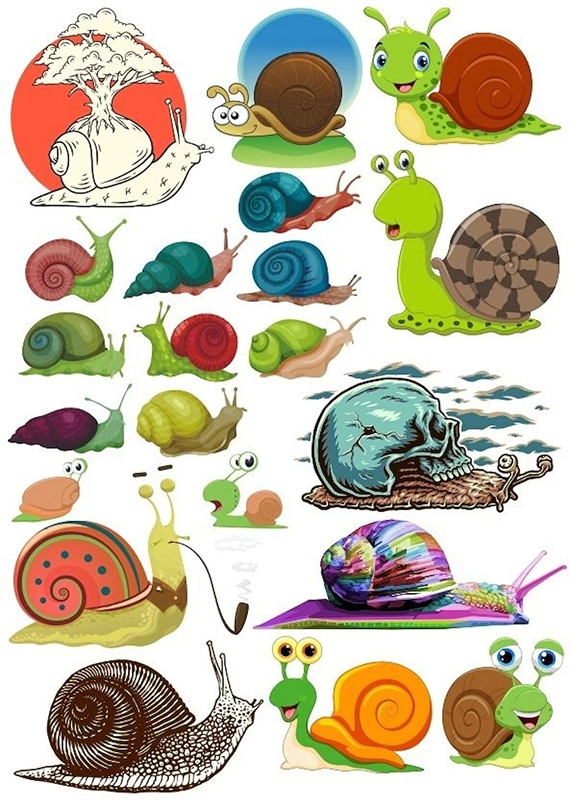 Salyangoz Sticker Set 5 20 Parça Telefon, Tablet, Defter, Laptop Sticker