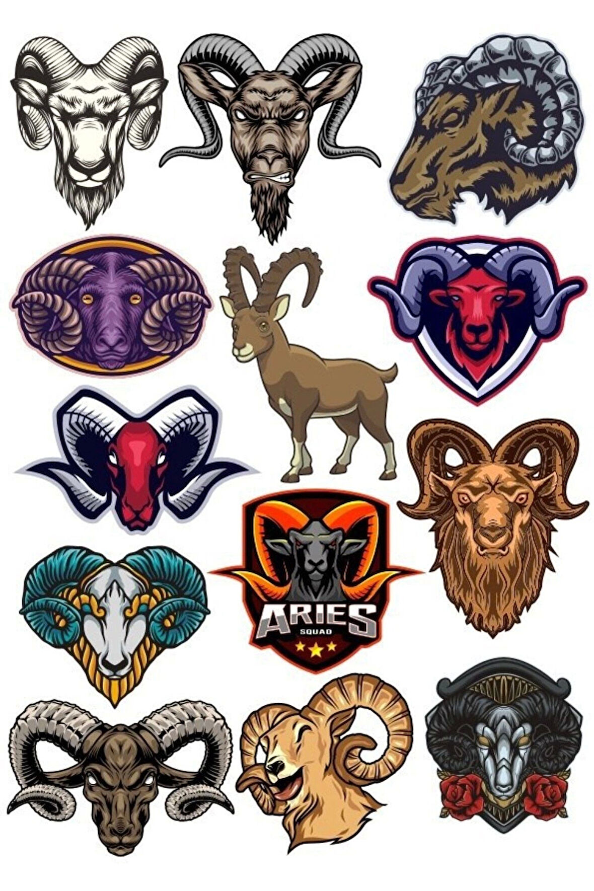 Keçi Sticker Set 6 12 Parça Telefon, Tablet, Defter, Laptop Sticker