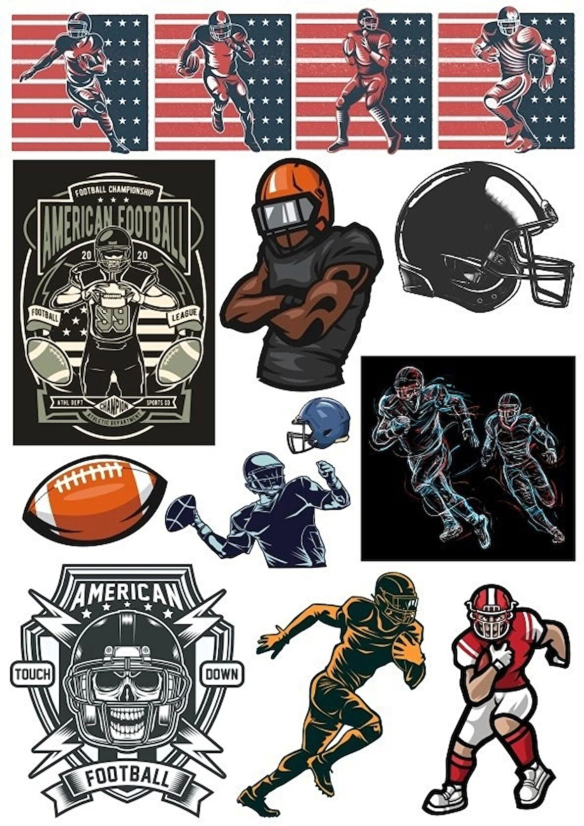 Amerikan Futbolu Sticker Set 15 Parça Telefon, Tablet, Defter, Laptop Sticker