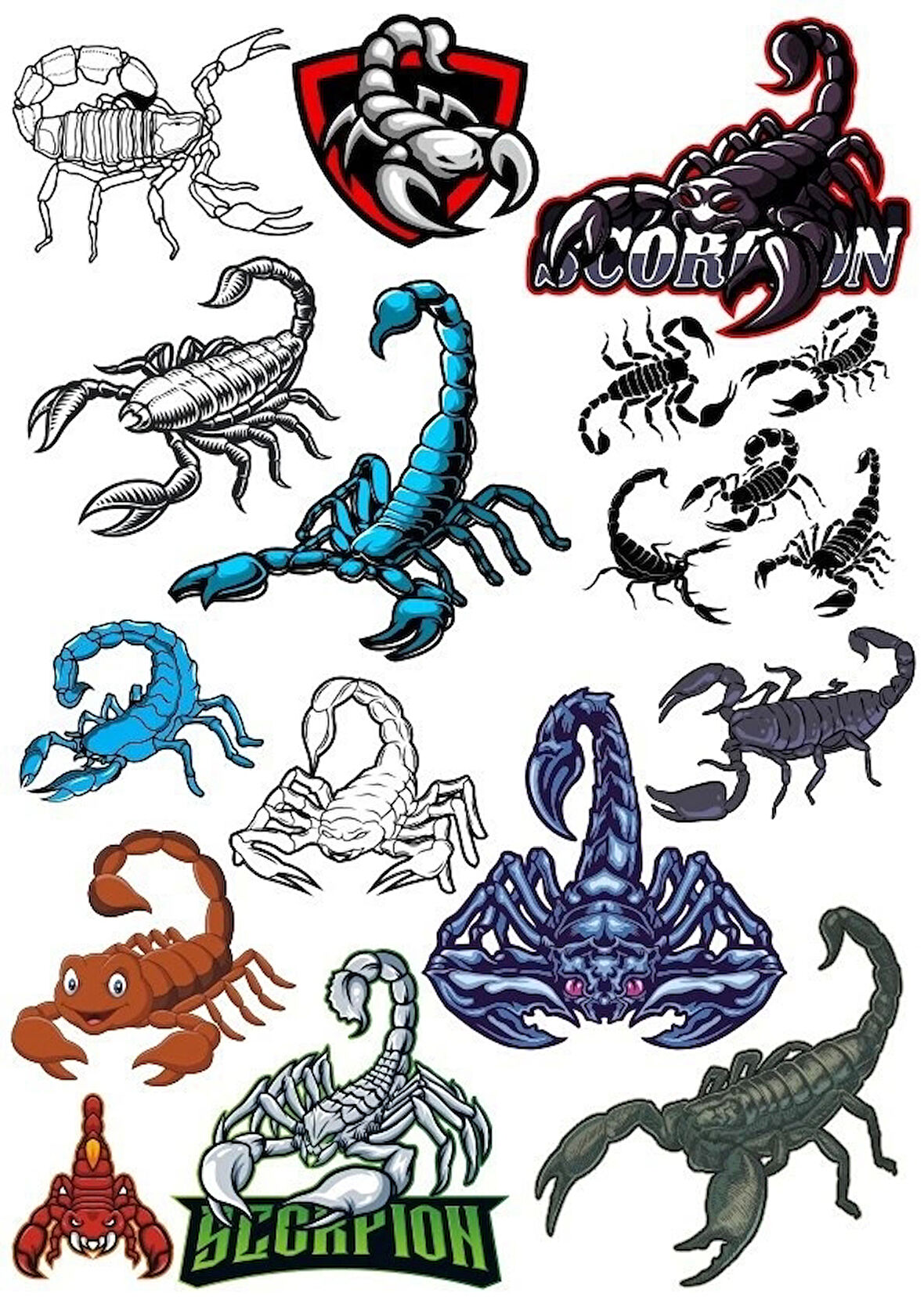 Akrep Sticker Set 15 Parça Telefon, Tablet, Defter, Laptop Sticker