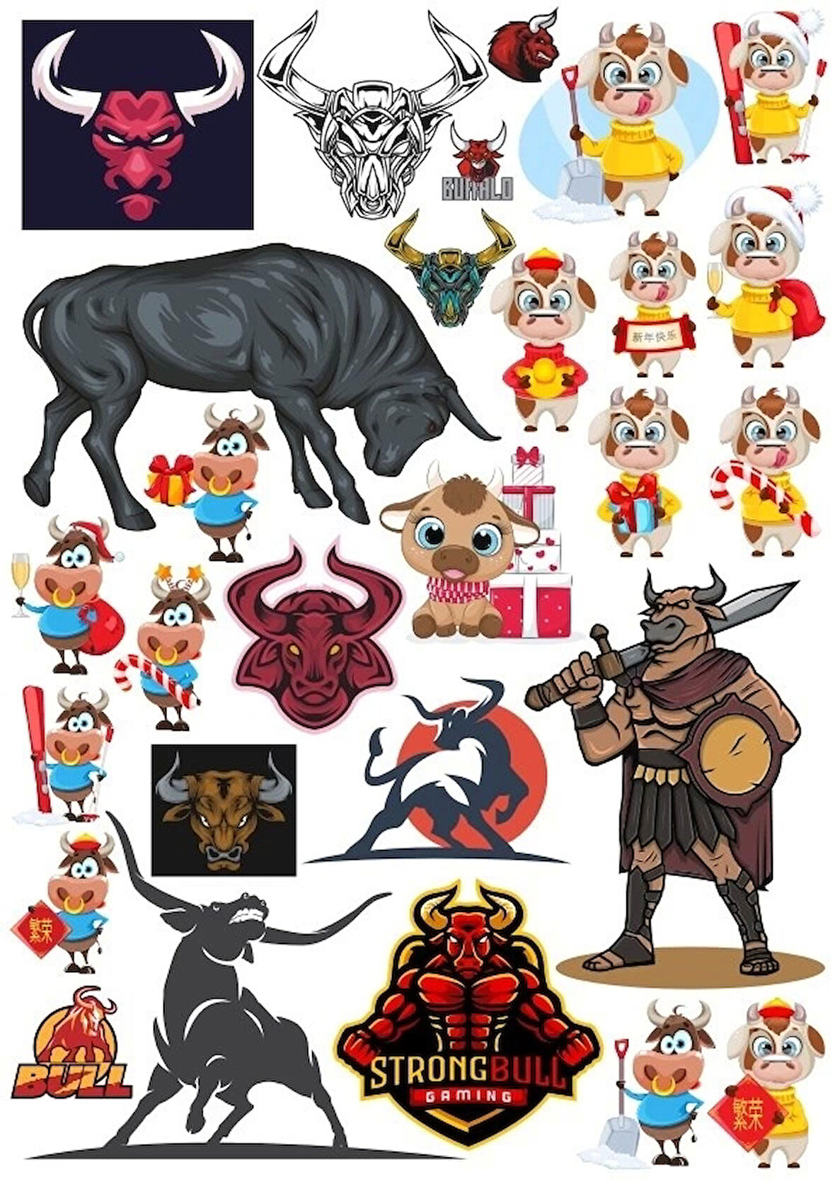 Boğa Sticker Set 11 25 Parça Telefon, Tablet, Defter, Laptop Sticker