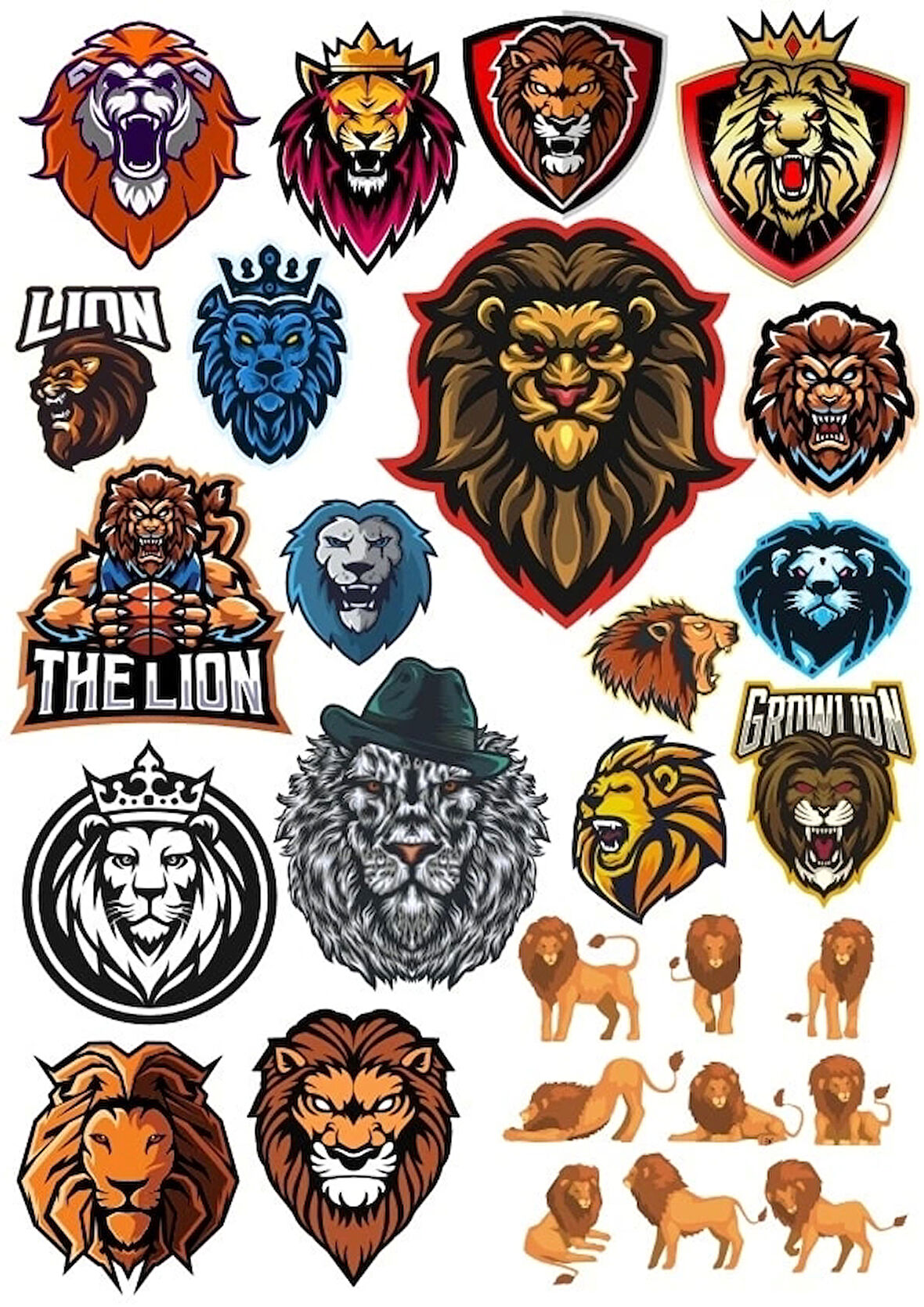 Aslan Sticker Set 11 18 Parça Telefon, Tablet, Defter, Laptop Sticker