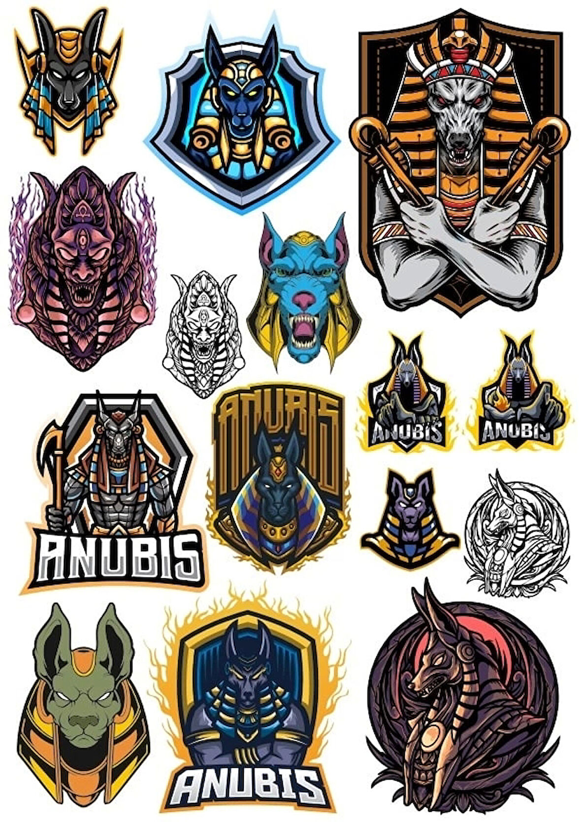 Mısır ve Firavun Sticker Set 2 20 Parça Telefon, Tablet, Defter, Laptop Sticker