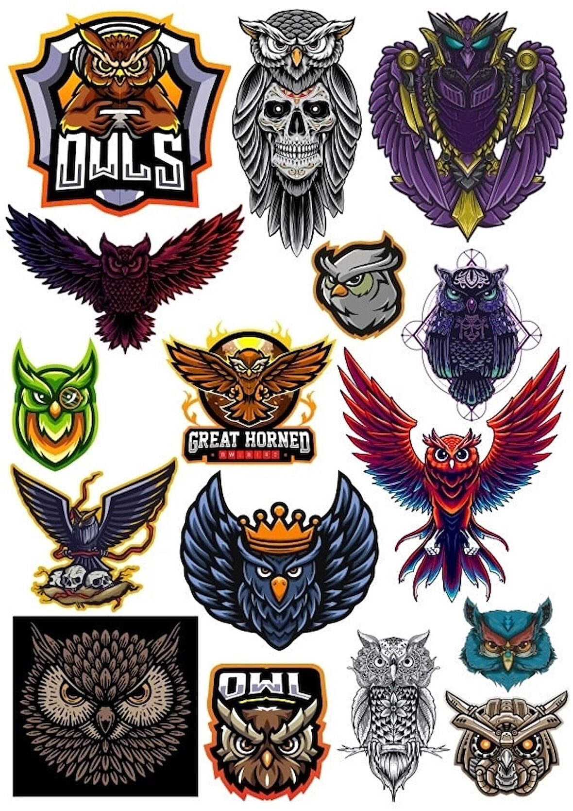 Baykuş Sticker Set 3 15 Parça Telefon, Tablet, Defter, Laptop Sticker