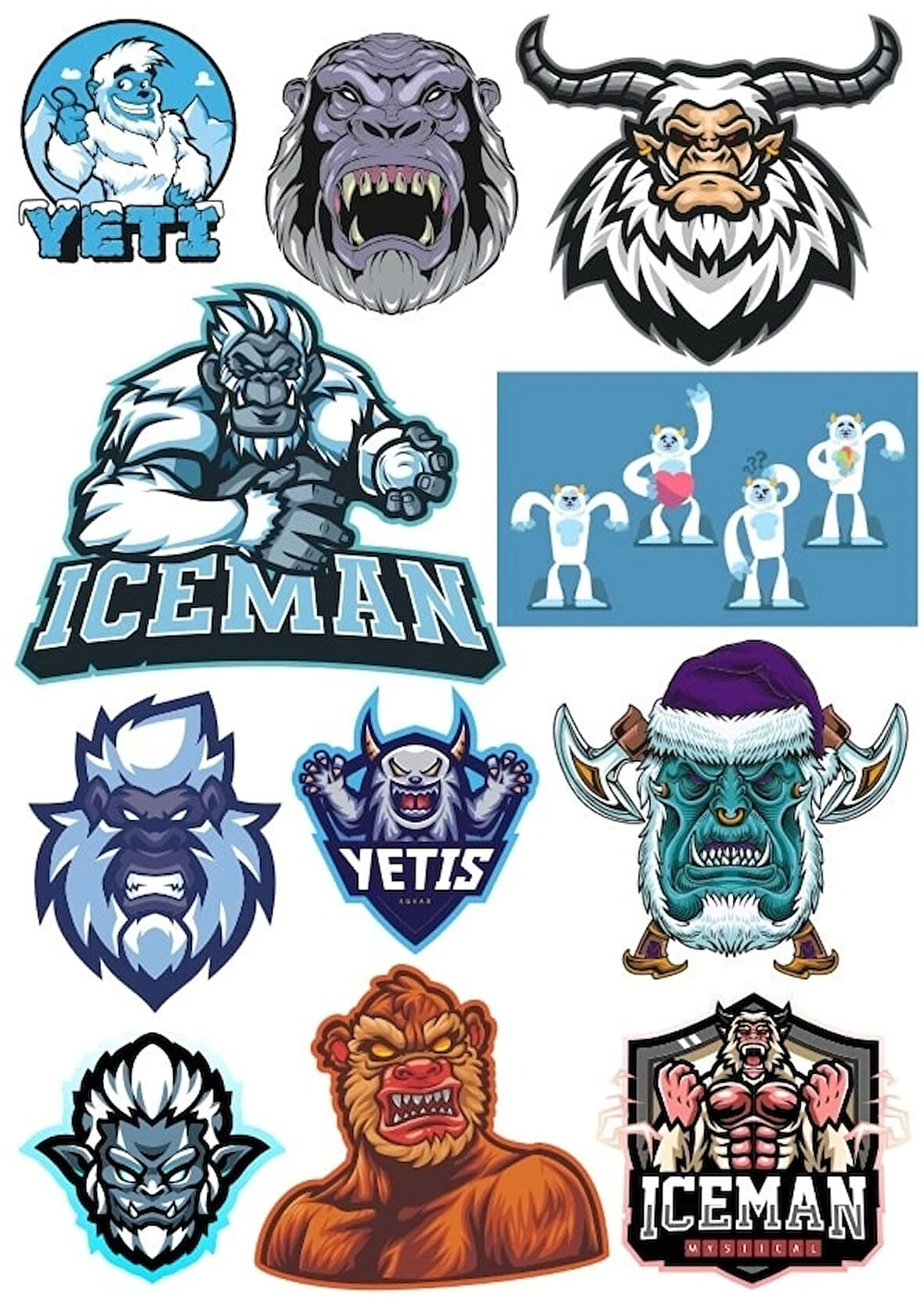 Yeti Sticker Set 15 Parça Telefon, Tablet, Defter, Laptop Sticker