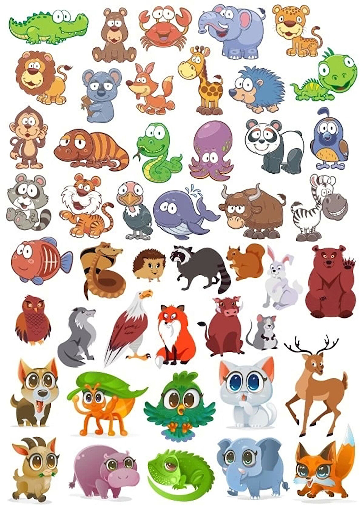 Hayvanlar Alemi Sticker Set 35 Parça Telefon, Tablet, Defter, Laptop Sticker