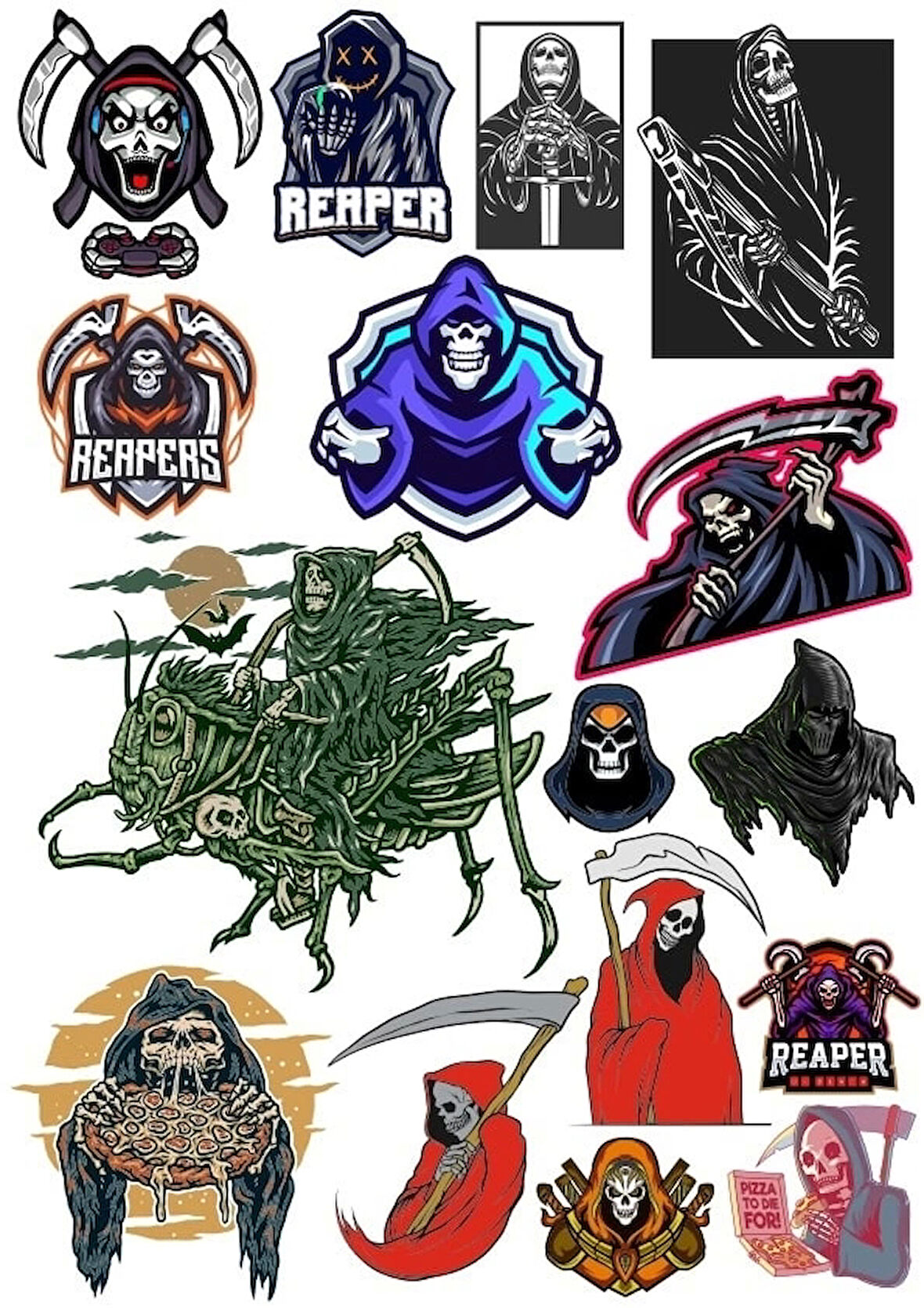 İskelet Sticker Set 15 Parça Telefon, Tablet, Defter, Laptop Sticker