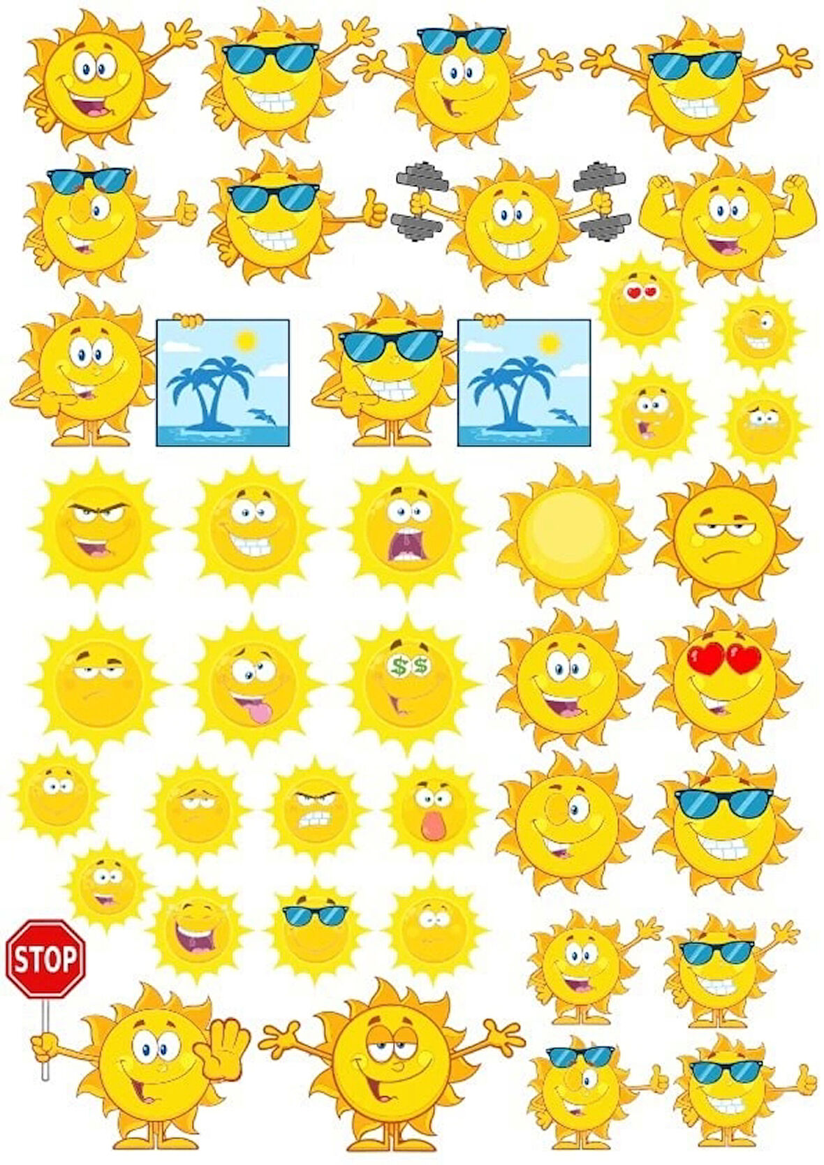 Güneş Sticker Set 24 Parça Telefon, Tablet, Defter, Laptop Sticker