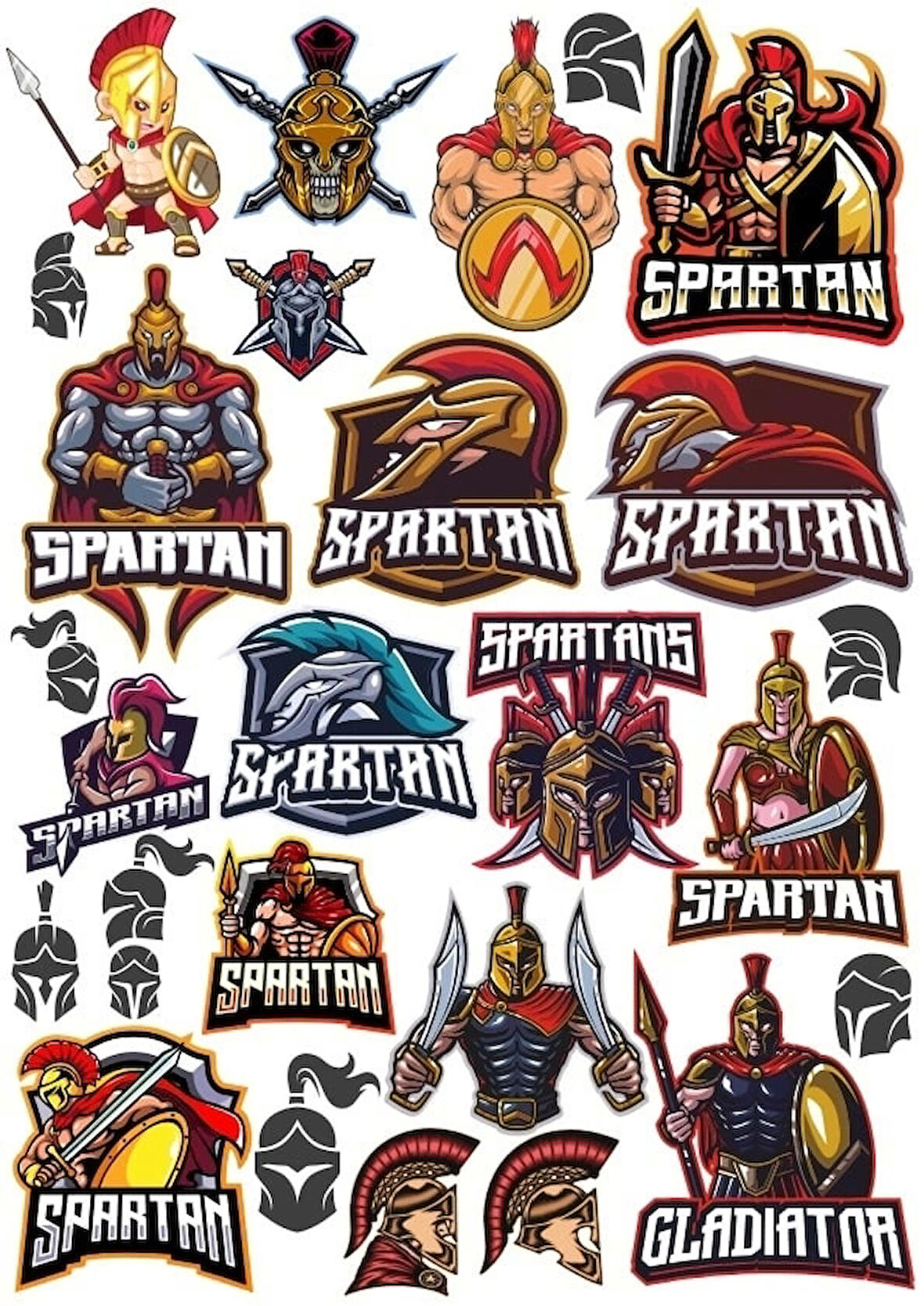 Spartalı Savaşçı Sticker Set 1 20 Parça Telefon, Tablet, Defter, Laptop Sticker