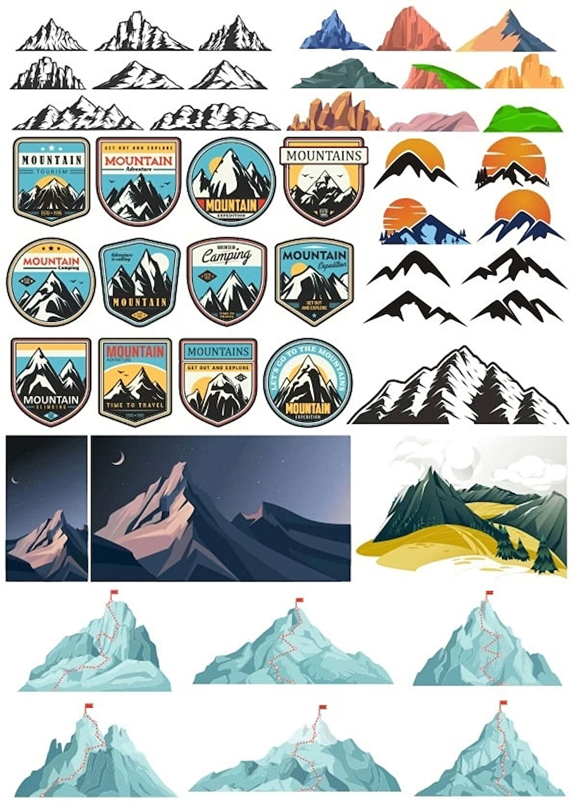 Dağlar Sticker Set 8 20 Parça Telefon, Tablet, Defter, Laptop Sticker