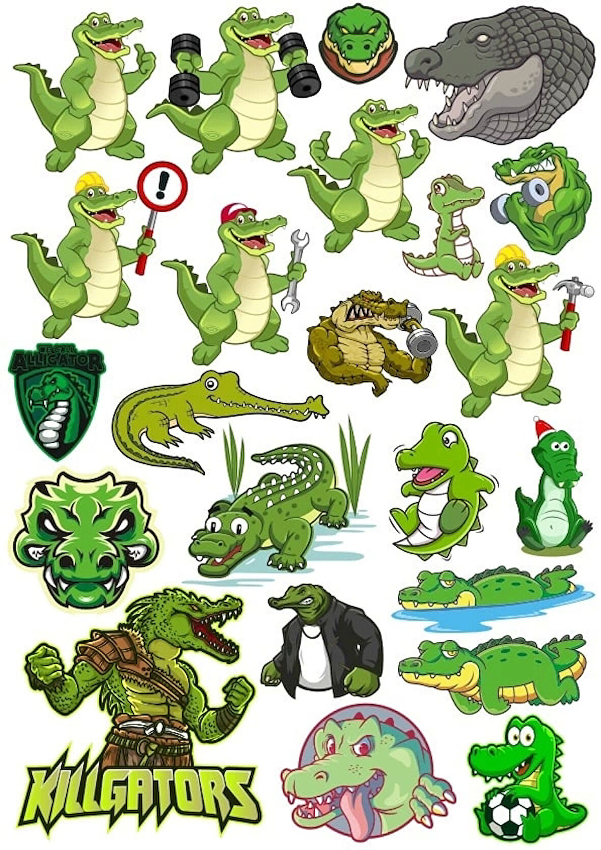 Timsah Sticker Set 3 20 Parça Telefon, Tablet, Defter, Laptop Sticker