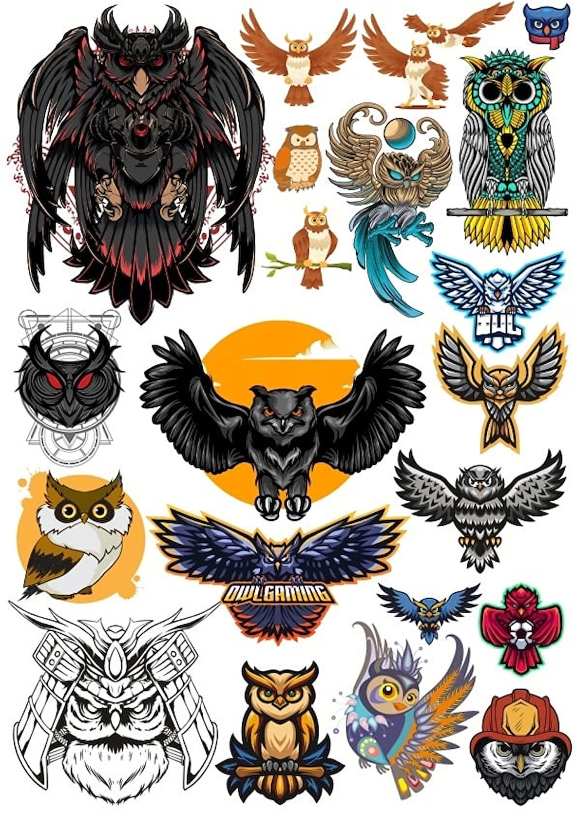 Baykuş Sticker Set 7 18 Parça Telefon, Tablet, Defter, Laptop Sticker